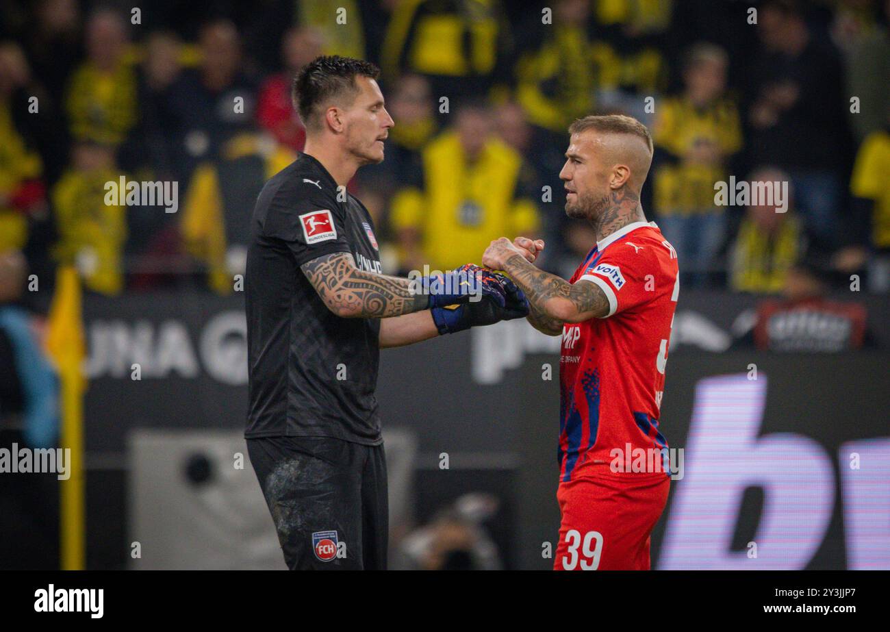 Dortmund, Deutschland. September 2024. Kevin Müller (FCH) Niklas Dorsch (FCH) Borussia Dortmund - 1. FC Heidenheim 13.09.2024 Copyright (nur für Journal Stockfoto