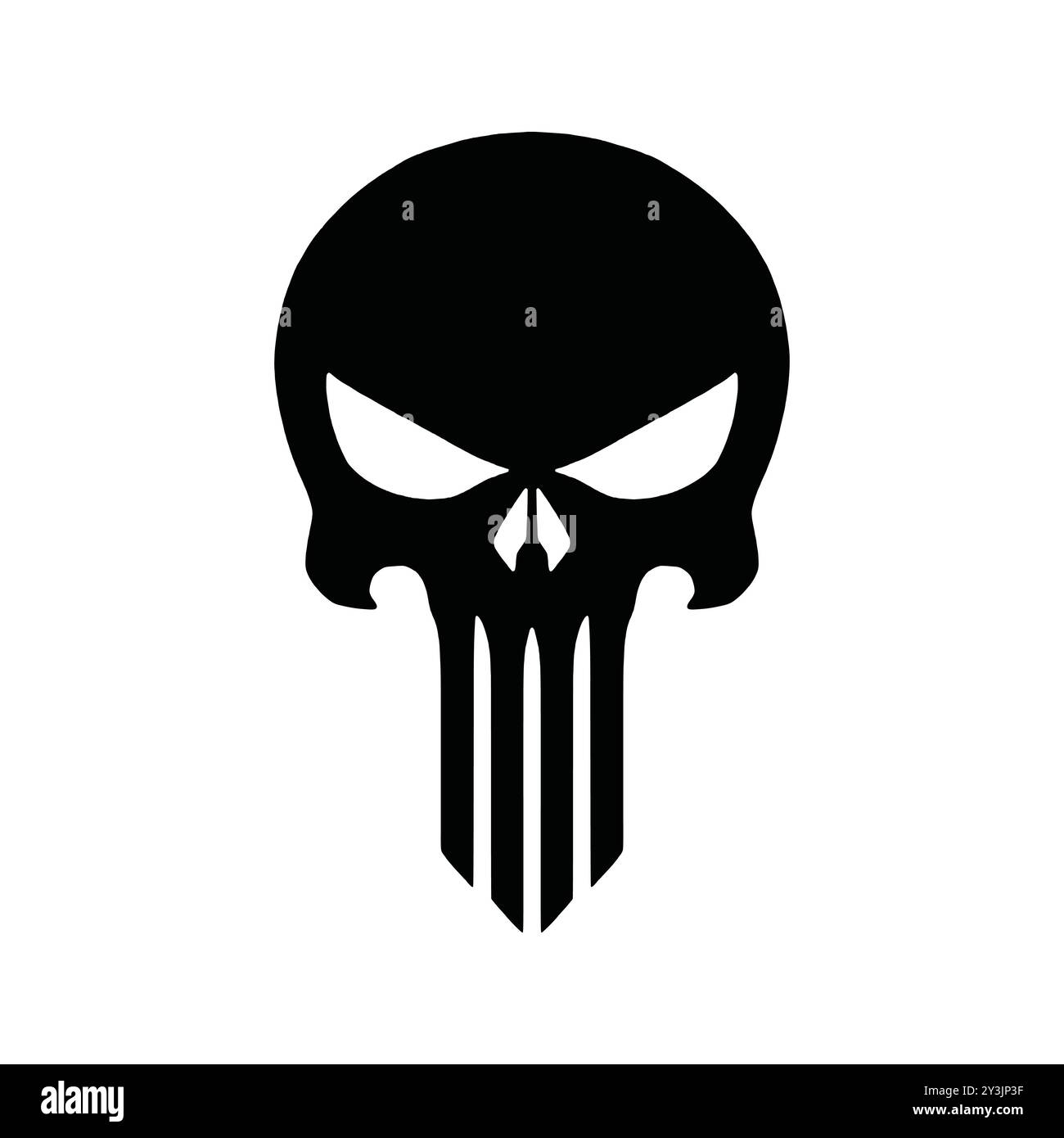 Logo-Vektor des Schädelkopfes. Illustration des Skull-Silhouettenstils. Isoliert auf weißem Hintergrund. Stock Vektor