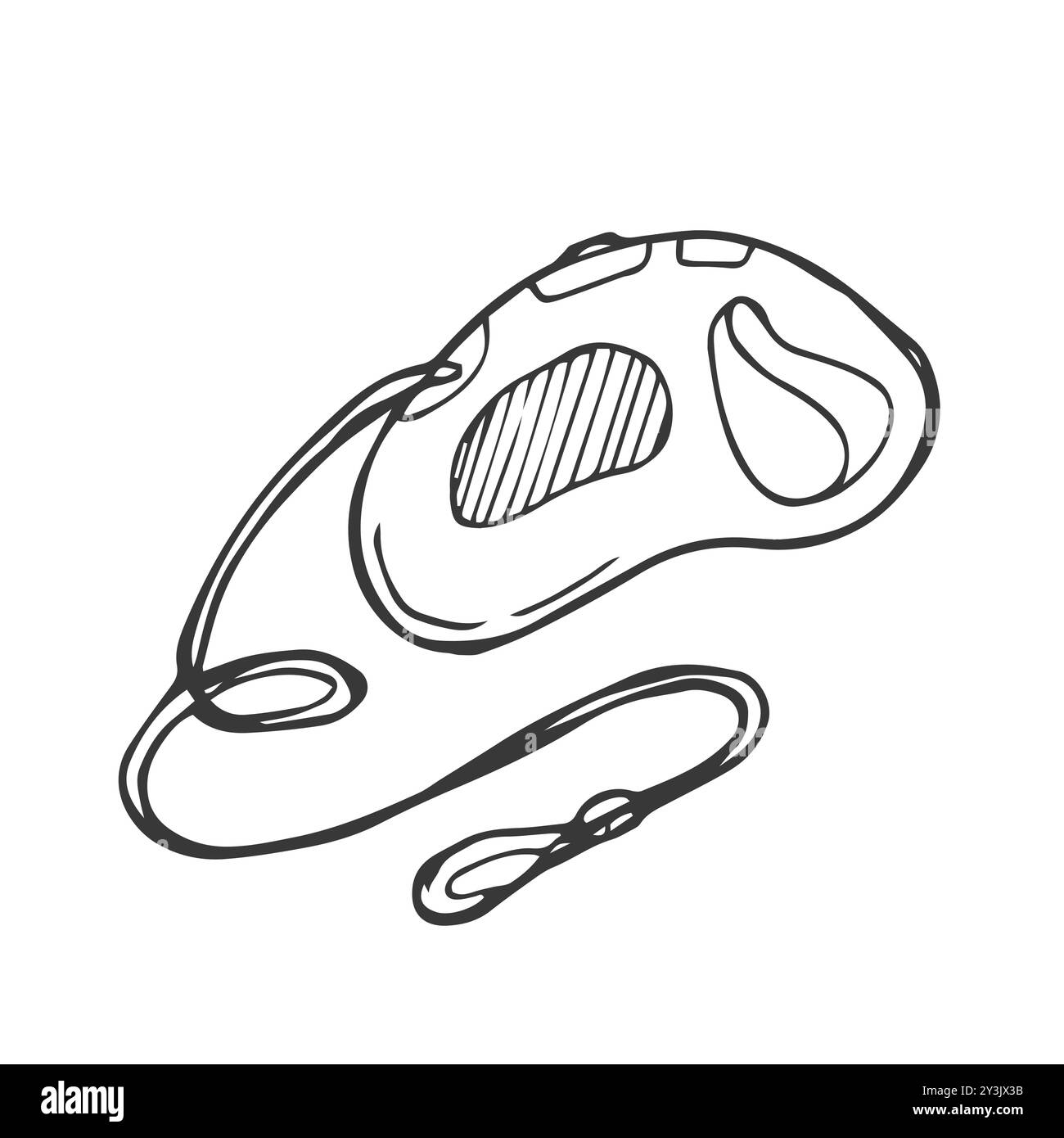 Hund Katze Haustier Blei singen auf weißem Hintergrund. PET-Ableitungssymbol. Symbol für ein abschaltvolles Haustier mit Kabelführung. Flacher Stil. Stock Vektor