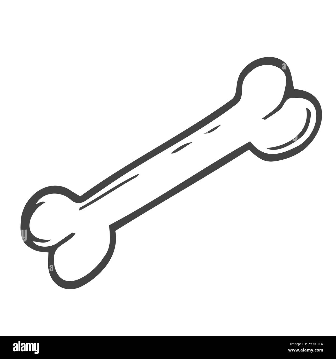 Doodle Zeichnung eines Knochens. Hundeknochen-Skizze Stock Vektor