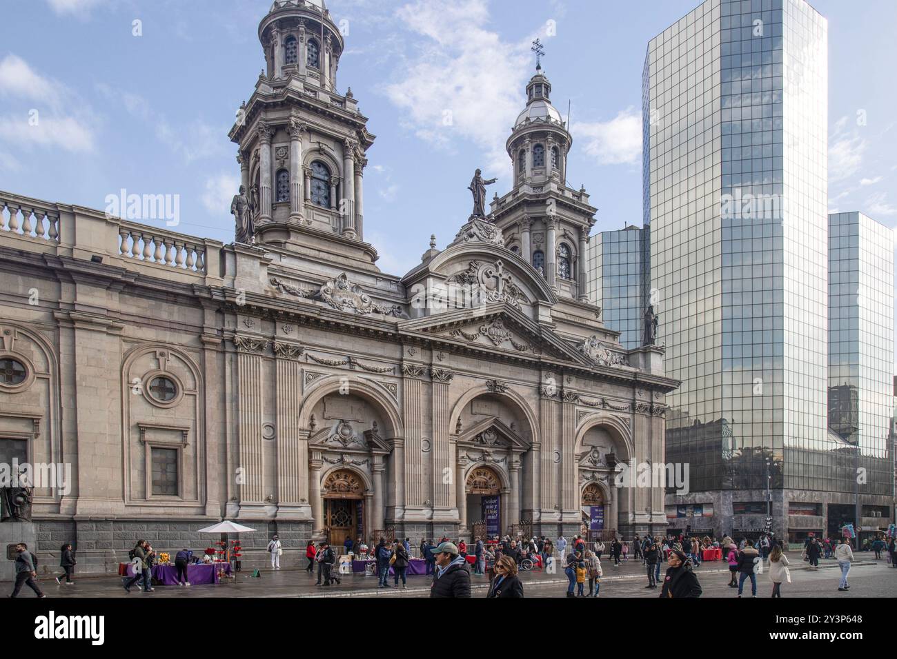 Die Plaza de Armas in der Stadt Santiago in Chile. Stockfoto