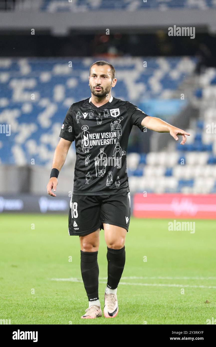 Irakli Bidzinaschwili von Torpedo Kutaisi während des Spiels der georgischen Fußballliga 2024 zwischen dem FC Dinamo Tiflis und dem FC Torpedo Kutaisi in der Boris Paitchadze Dinamo Arena am 18. August 2024 in Tiflis, Georgien. Tbilisi Dinamo Arena benannt nach Boris Paichadze, Akaki Tsereteli Avenue, Didube, Tiflis, 0154, Georgia Georgia Copyright: xArturxStabulnieksx 652679 Stockfoto