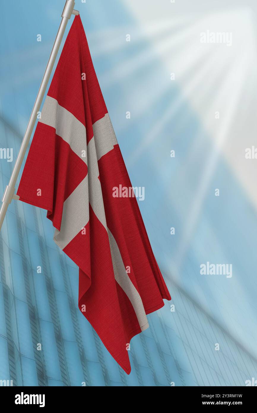 Nationale Flagge Dänemarks. 3D rendern Stockfoto