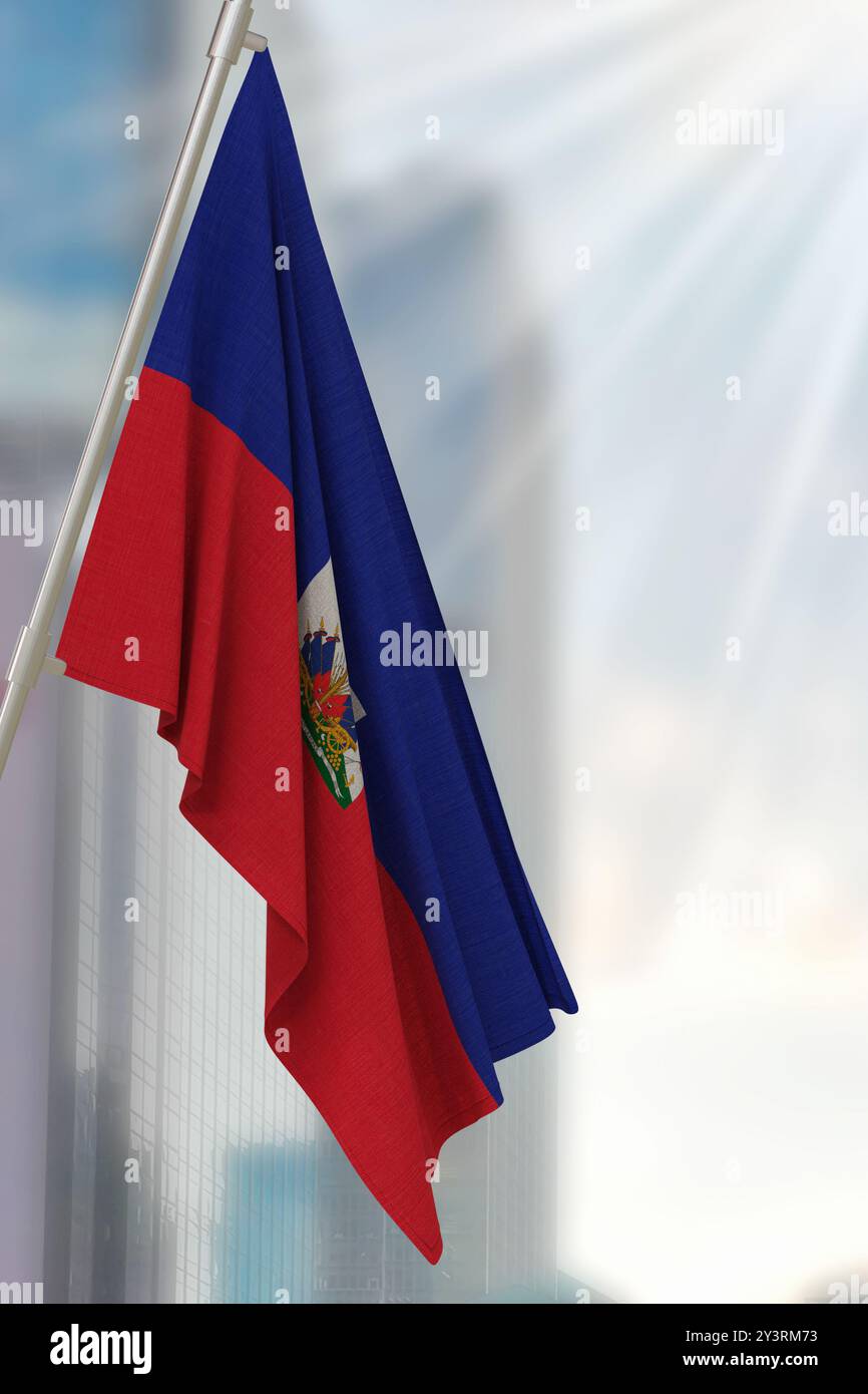 Nationalflagge Haitis. 3D rendern Stockfoto