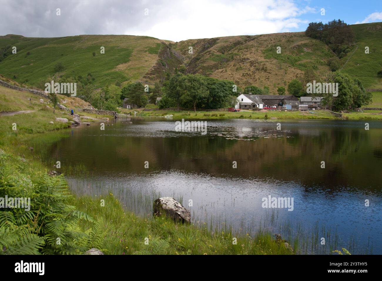 Watendlath and the tarn, Derwent Water, Borrowdale, Lake District, Cumbria, England Stockfoto