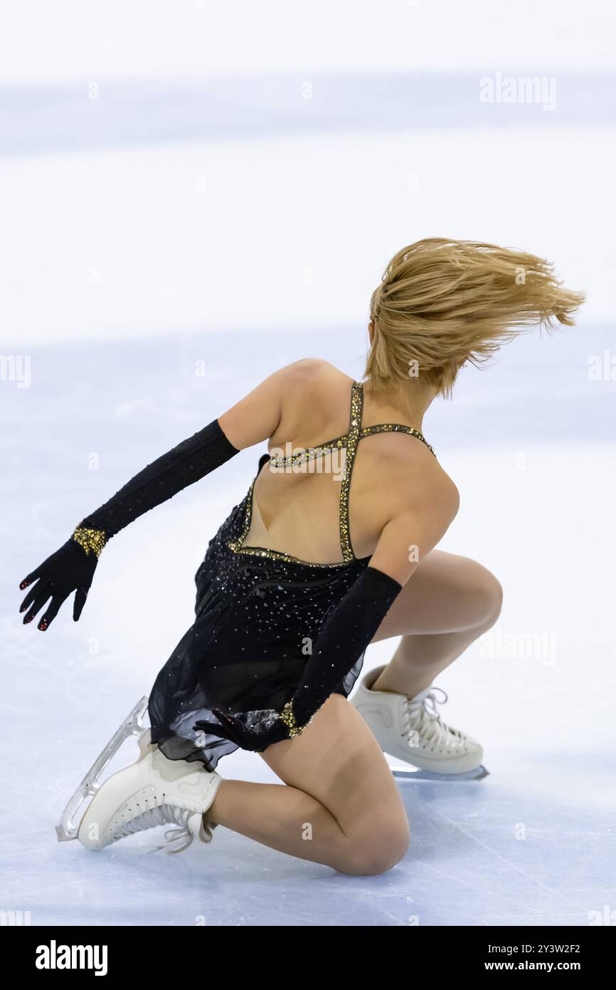 Kaori SAKAMOTO (JPN) während des Free Skating Women am 14. September 2024 im IceLab Bergamo, Italien, während der Challenger Series Lombardia Trophy, Eislaufwettbewerb in Bergamo, Italien, 14. September 2024 Stockfoto