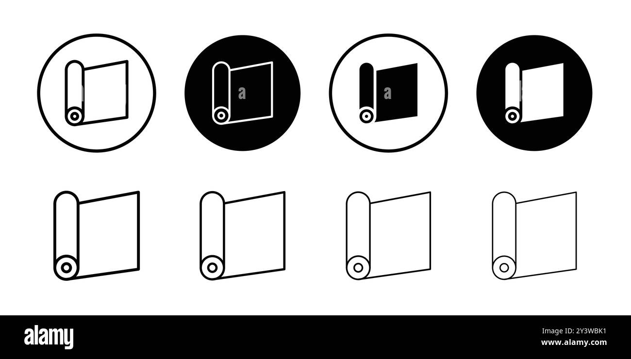 Alufolie Icon Logo Zeichen Vektorumriss in schwarz-weiß Farbe Stock Vektor