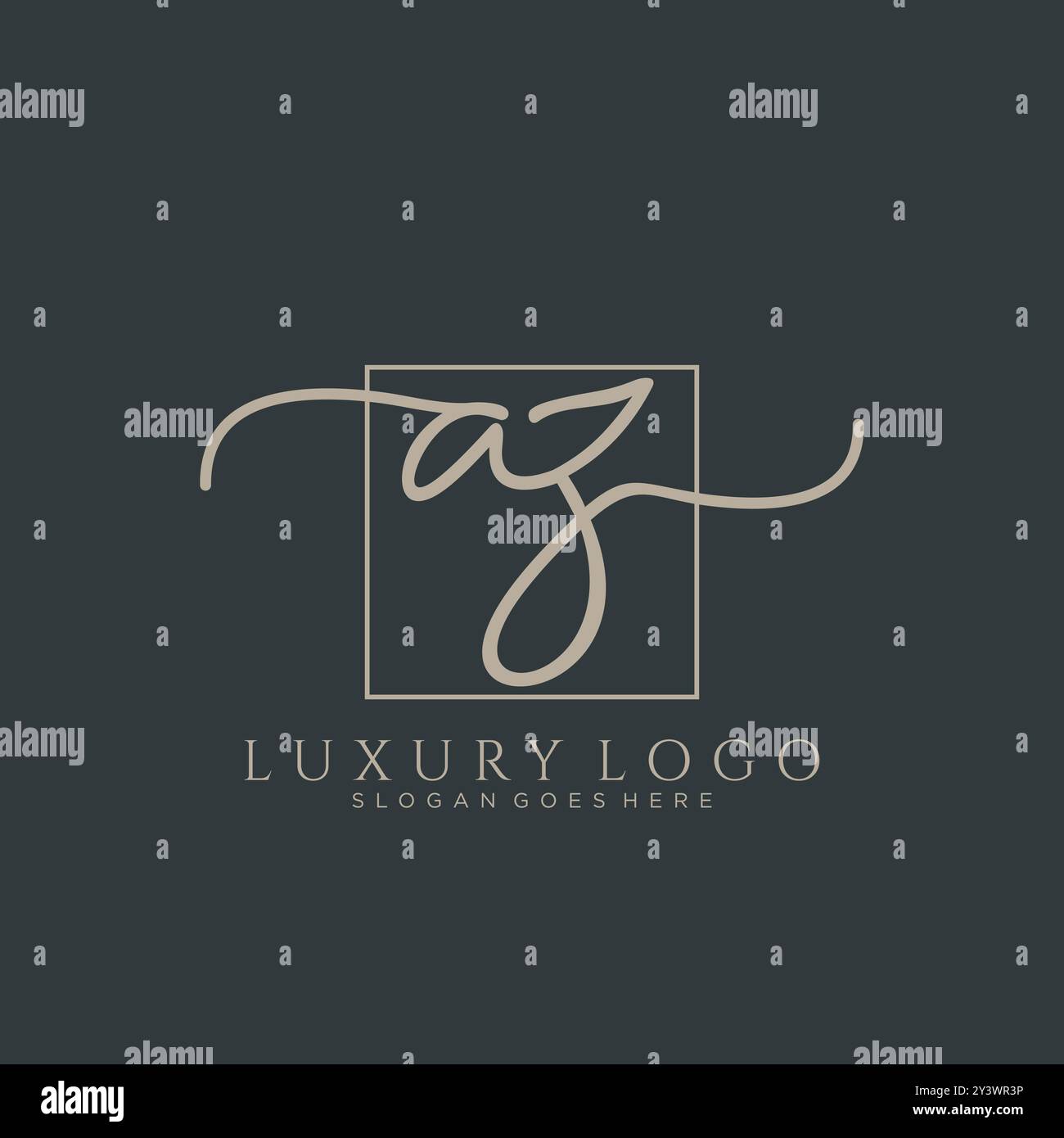 AZ Initial Handschrift Logo Design Stock Vektor