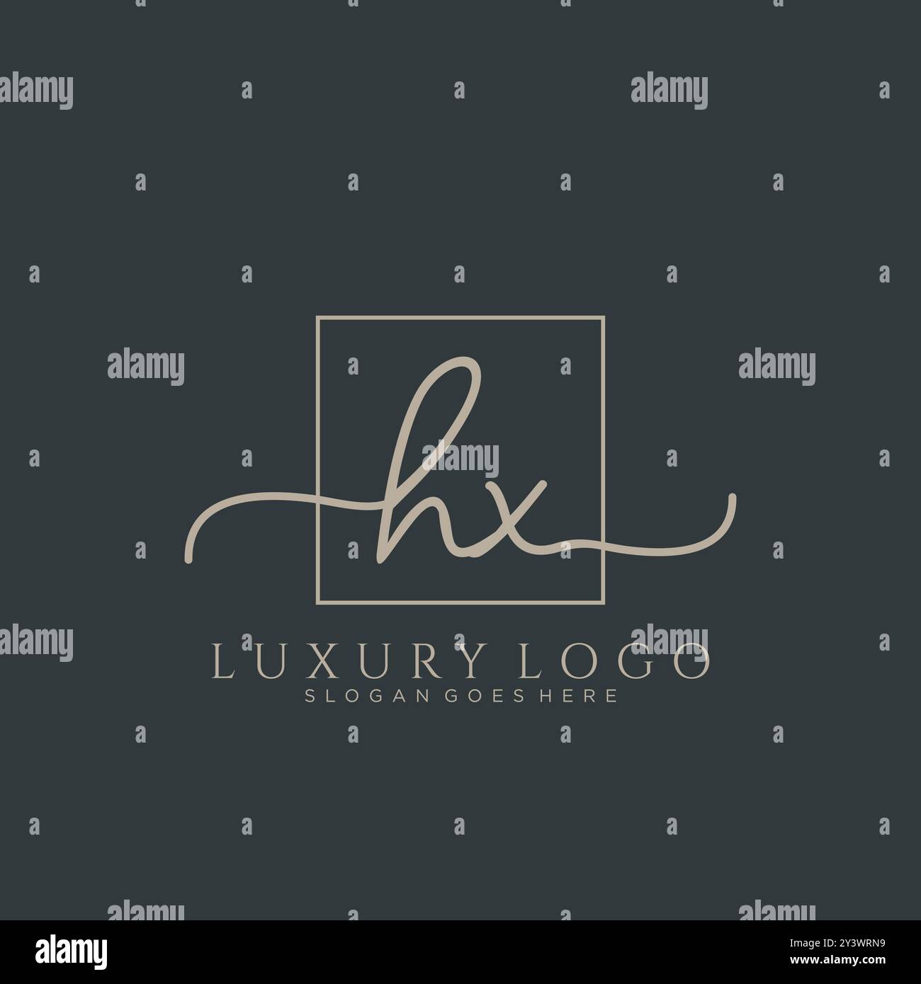 HX Initial Handschrift Logo Design Stock Vektor