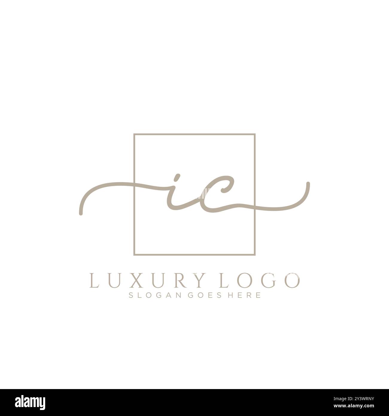 IC Initial Handschrift Logo Design Stock Vektor