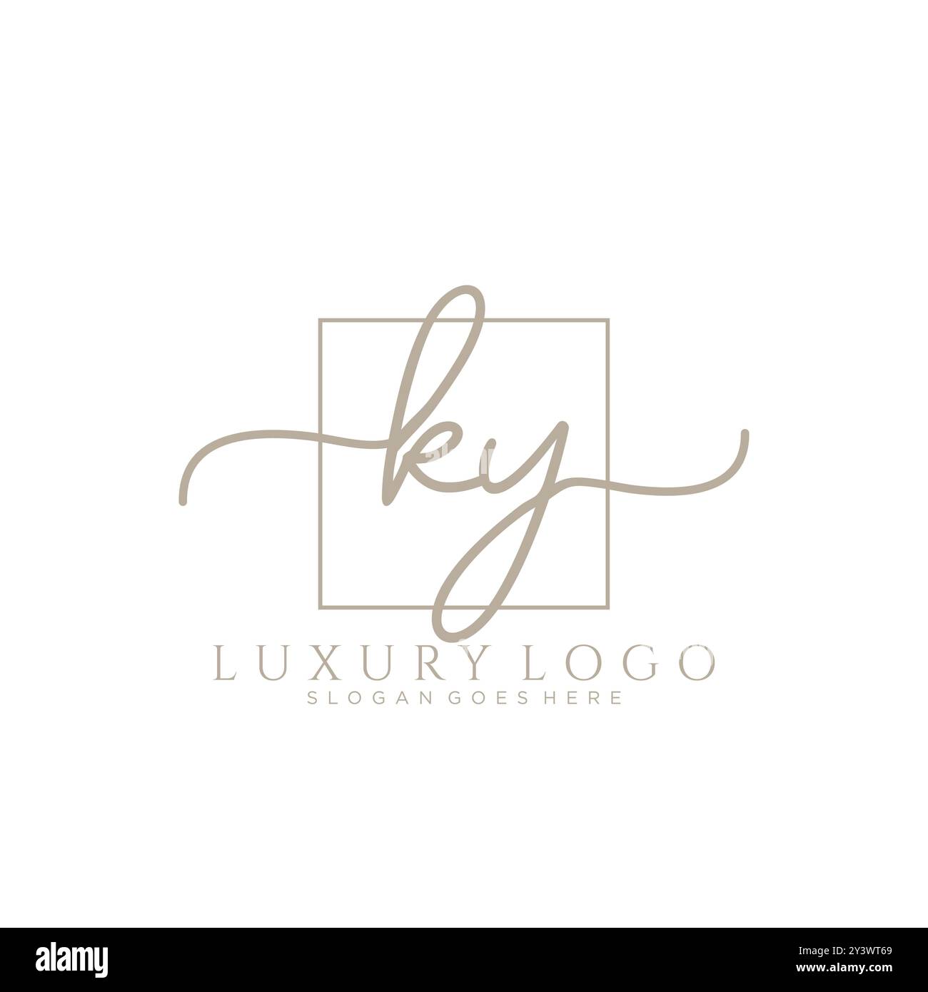 KY anfängliche Handschrift Logo Design Stock Vektor