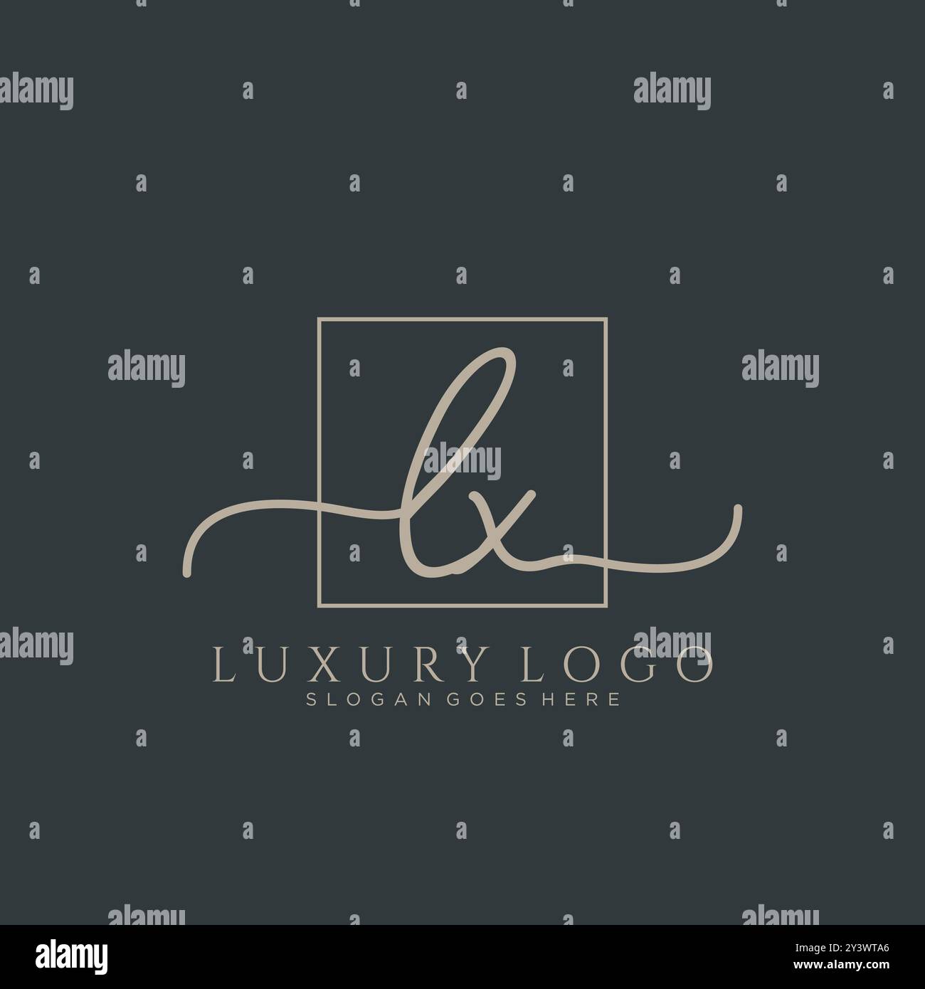 LX Initial Handschrift Logo Design Stock Vektor