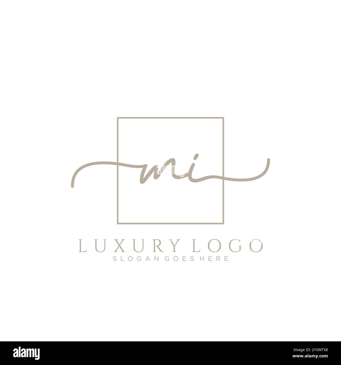 MI Initial Handschrift Logo Design Stock Vektor