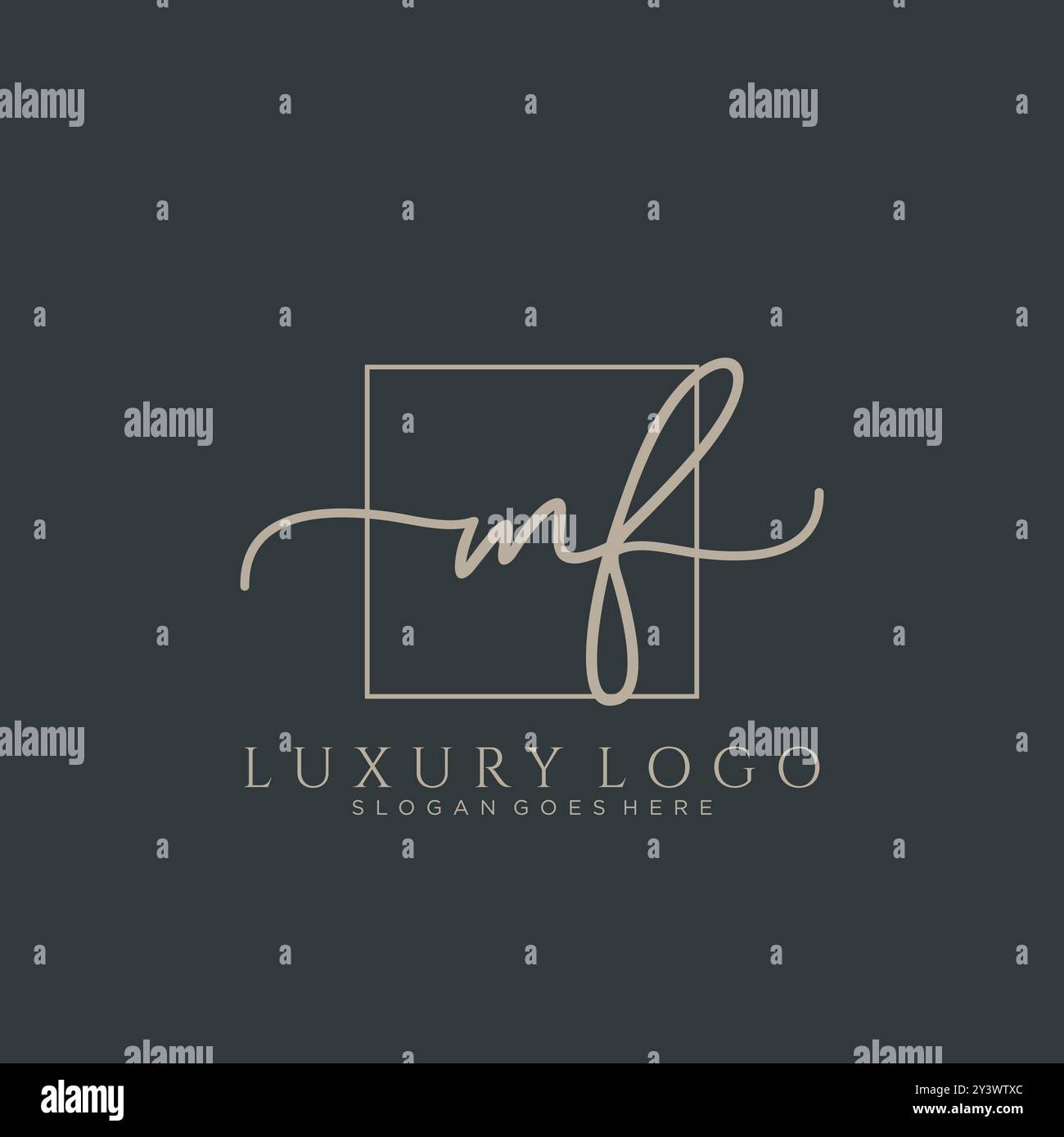 MF Initial Handschrift Logo Design Stock Vektor