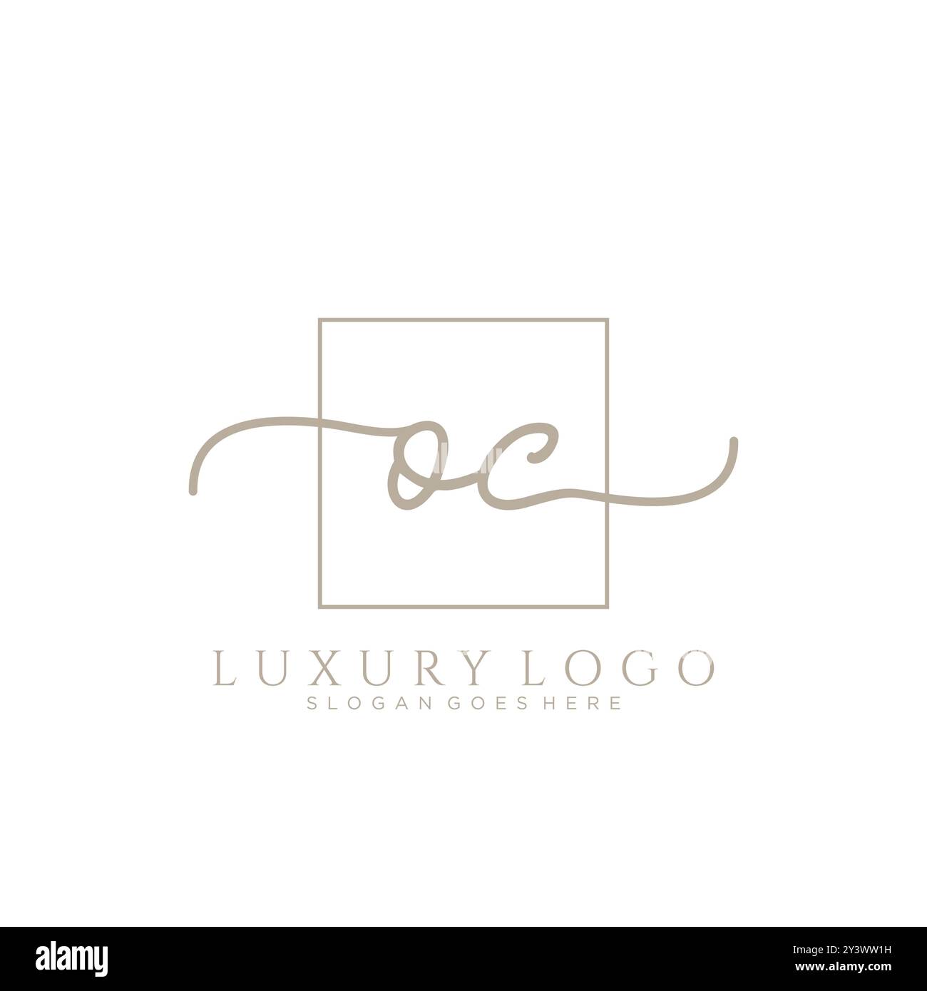 OC Initial Handschrift Logo Design Stock Vektor