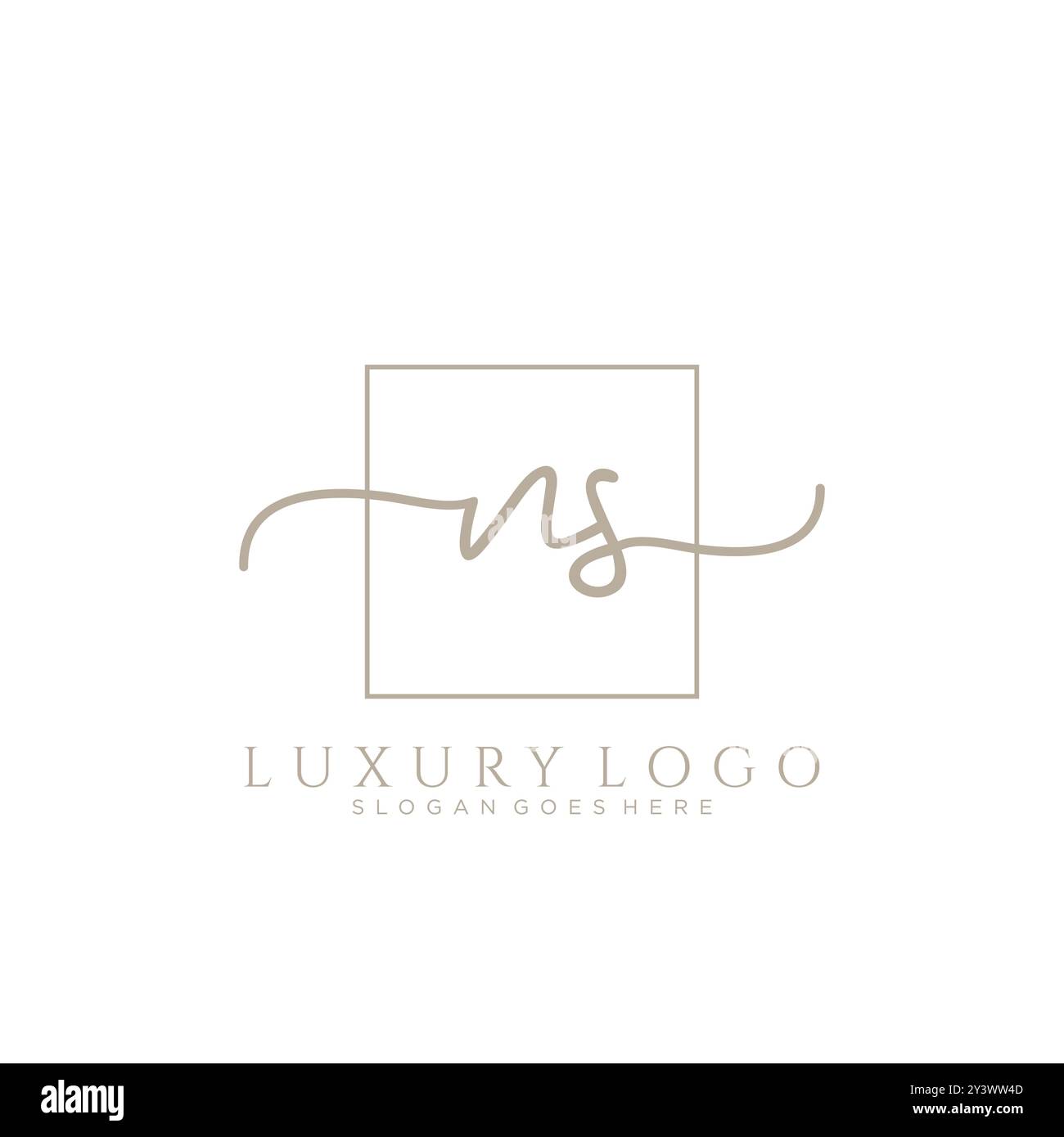 NS Initial Handschrift Logo Design Stock Vektor