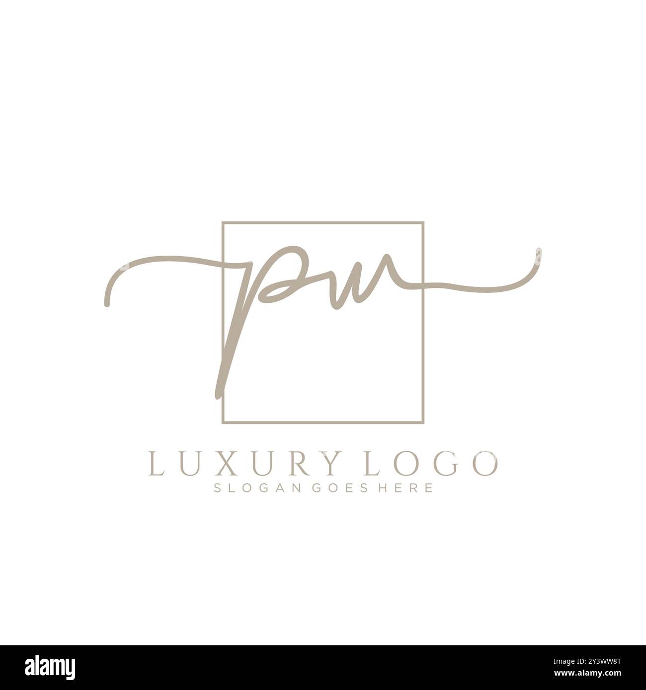 PW Initial Handschrift Logo Design Vorlage. Stock Vektor