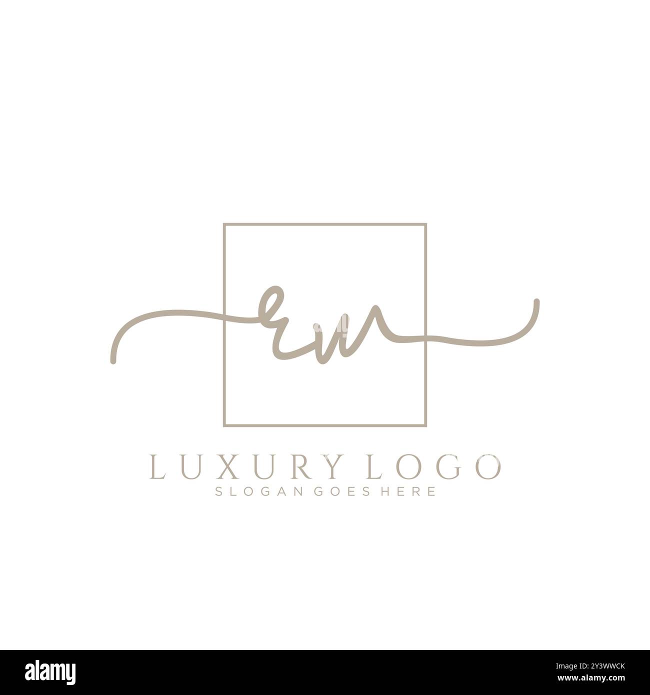 RW Initial Handschrift Logo Design Stock Vektor