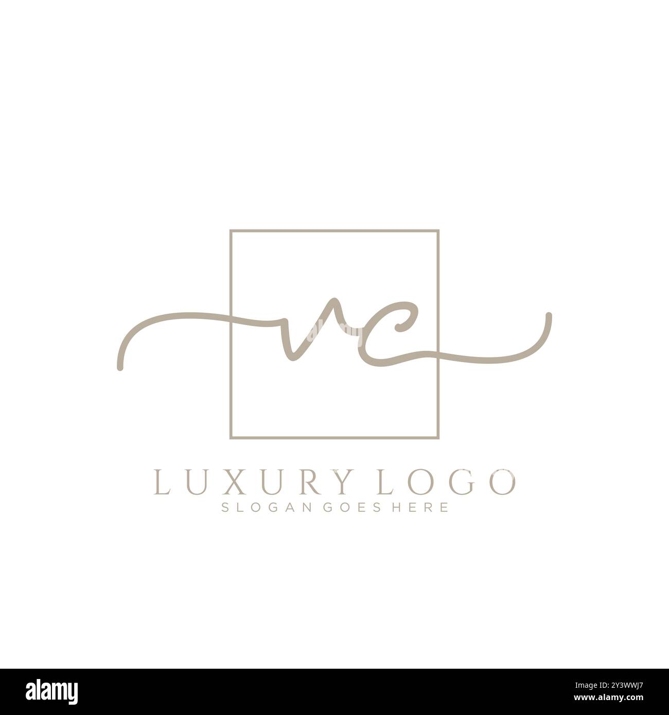 VC erste Handschrift Logo Design Stock Vektor