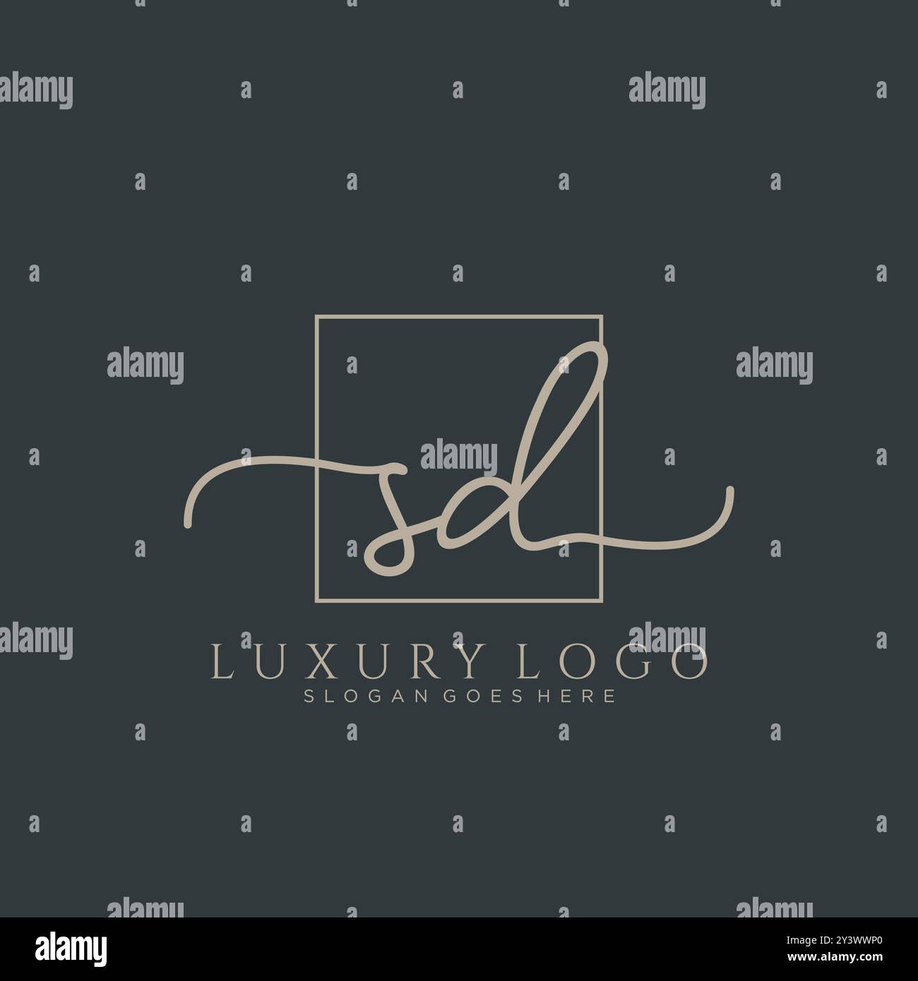 SD Initial Handschrift Logo Design Stock Vektor