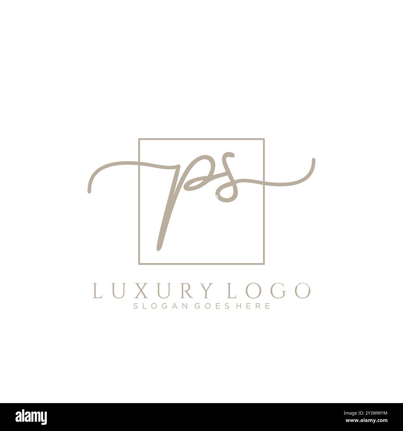 PS Initial Handschrift Logo Design Vorlage. Stock Vektor