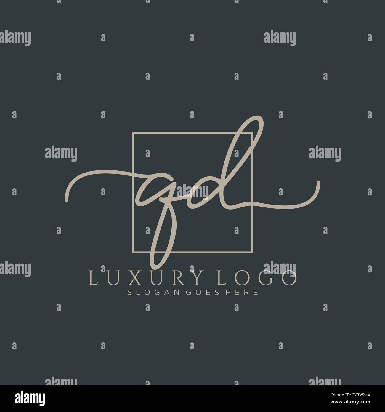 QD Initial Handschrift Logo Design Stock Vektor