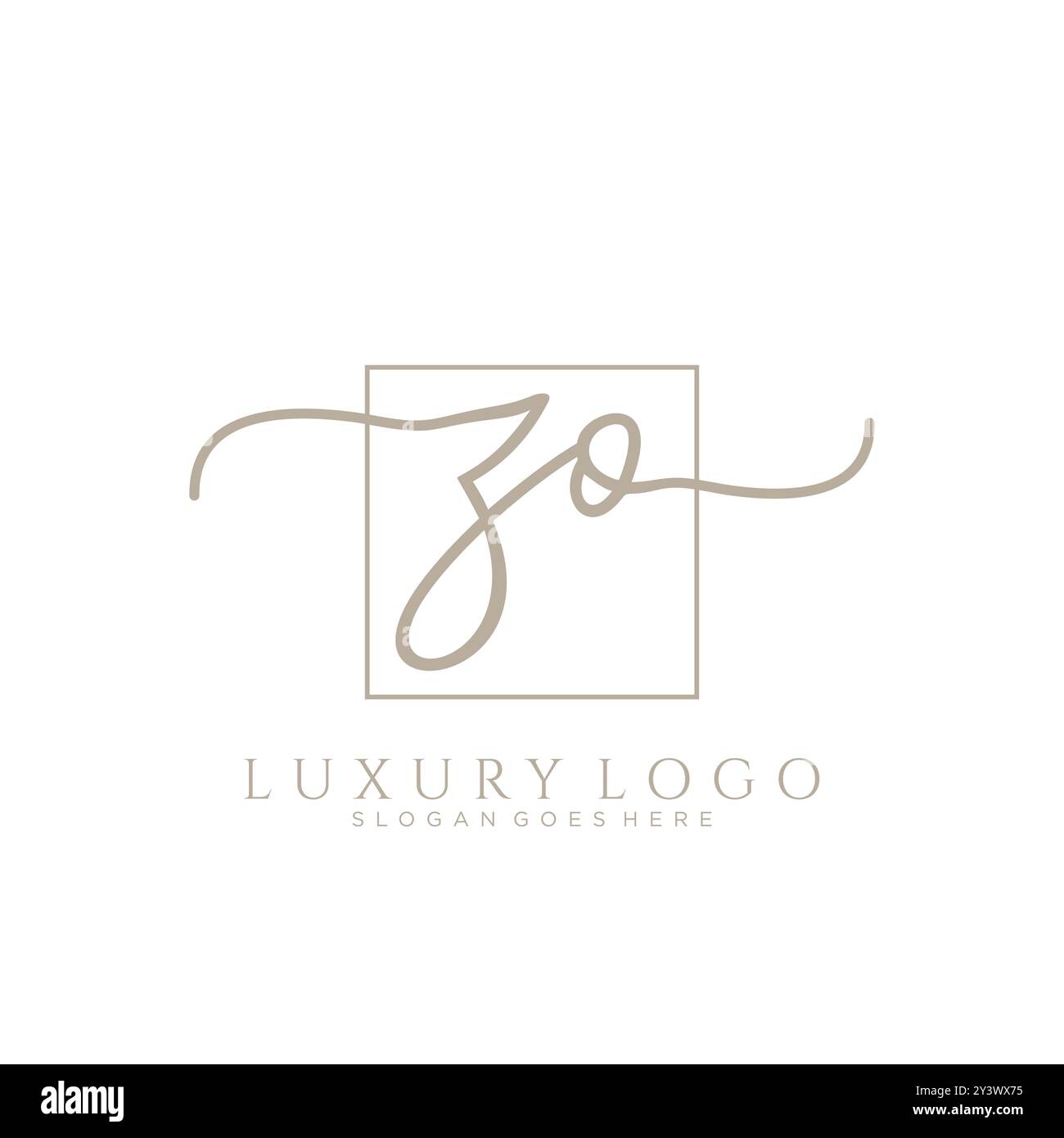 ZO Initial Handschrift Logo Design Stock Vektor