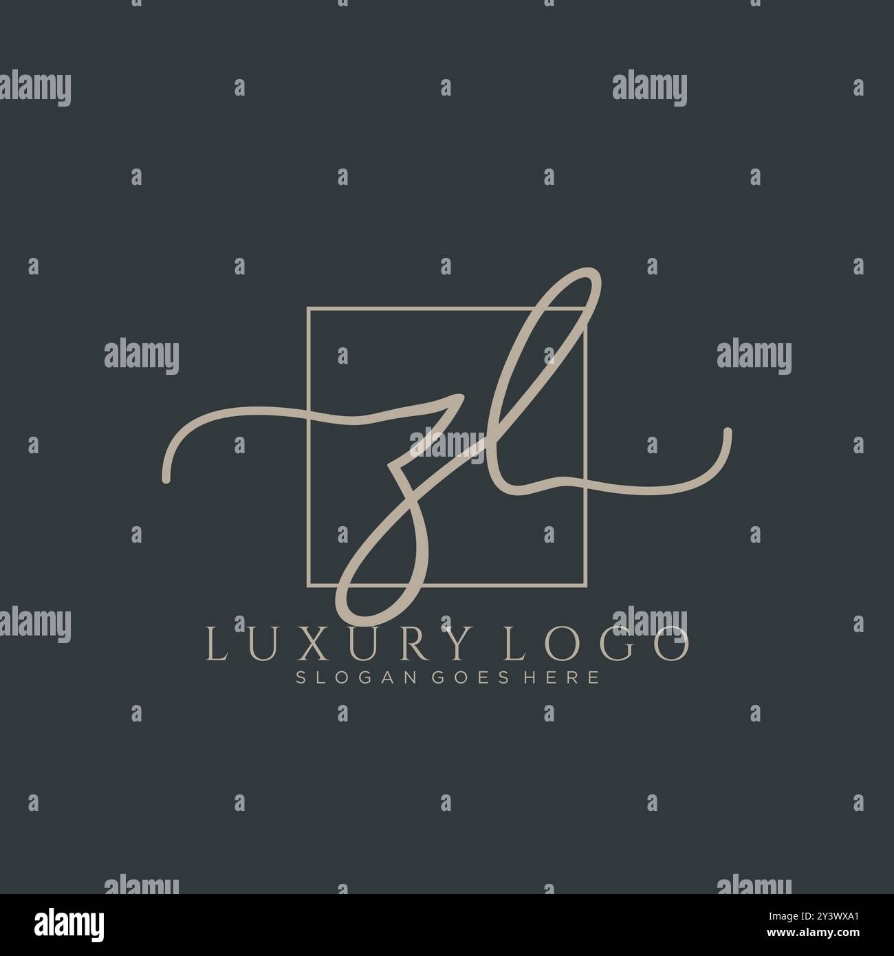 ZL Initial Handschrift Logo Design Stock Vektor
