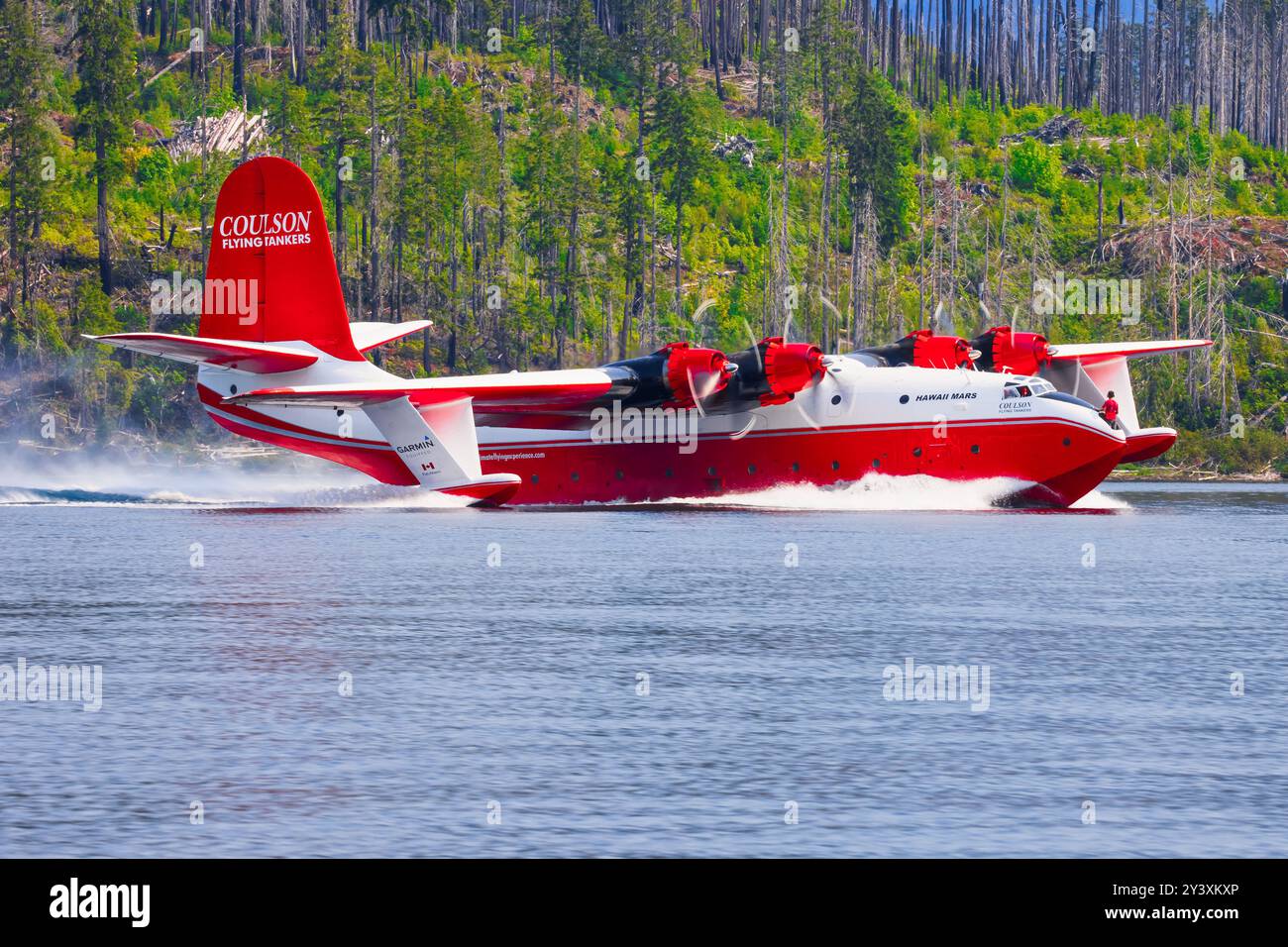 Kanada, Sproat Lake 10. August 2024: Letzter Flug des Martin-Mars-Bombers von Coulson Aviation Stockfoto