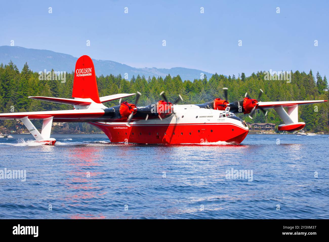 Kanada, Sproat Lake 10. August 2024: Letzter Flug des Martin-Mars-Bombers von Coulson Aviation Stockfoto