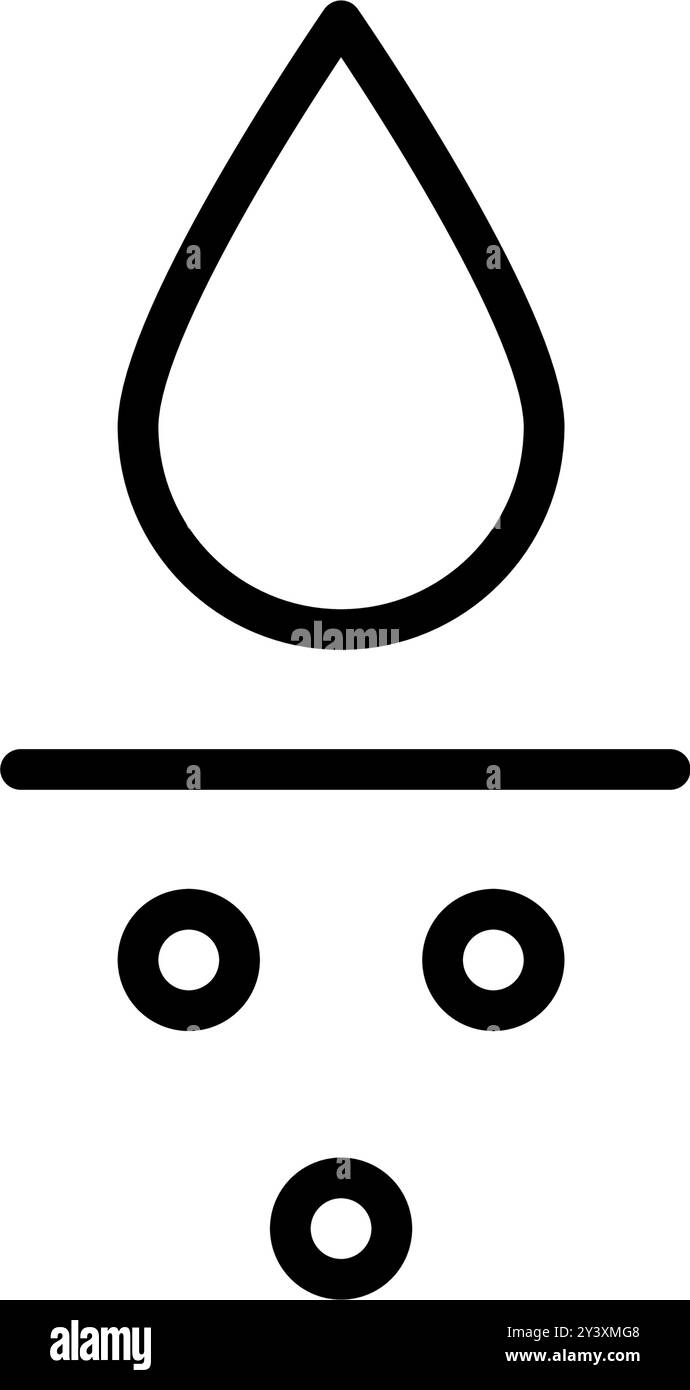 Symbol für Wasseraufnahmemittel. Symbol für tiefe Hydration der Haut. Gesichtspflegewirkung. Symbol für feuchtigkeitsspendende Haut. Wassertropfen absorbieren Schild. Vektordarstellung isoliert auf Stock Vektor