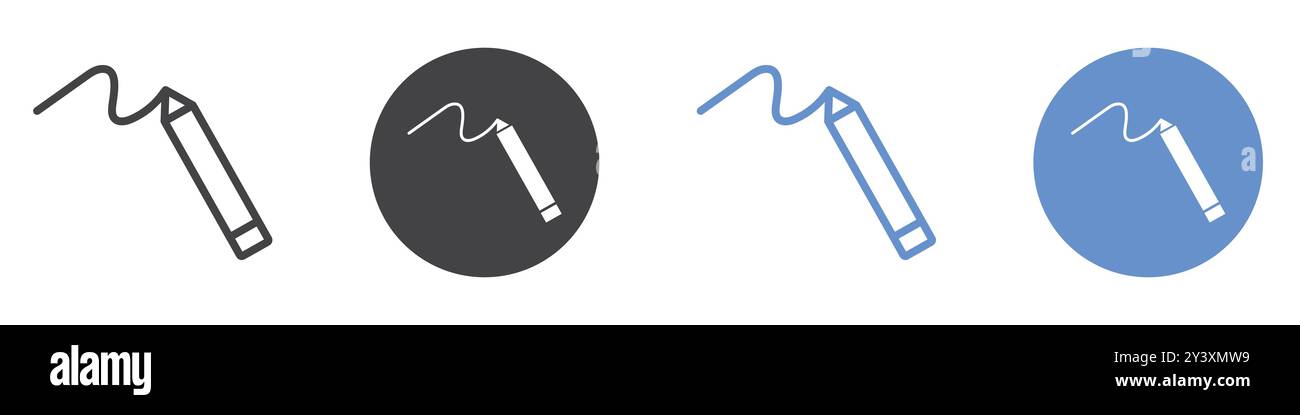 Signature Icon Vektorsymbol oder Signaturset-Kollektion in Schwarzweiß-Umrandung Stock Vektor