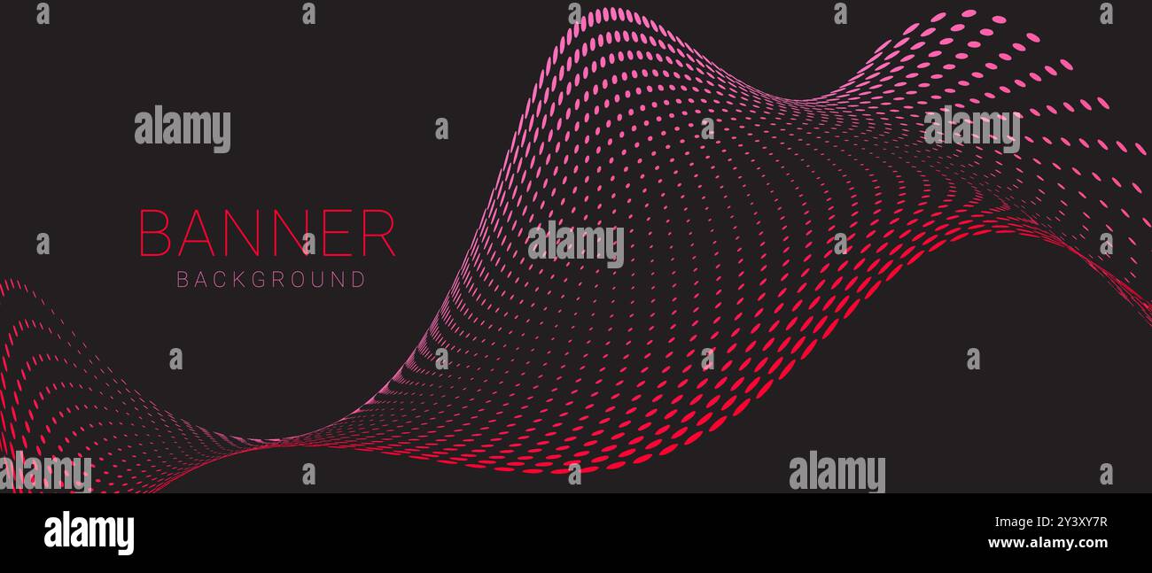 Dunkelroter Abstrakter Wellenwirbel-Banner-Hintergrund Stock Vektor