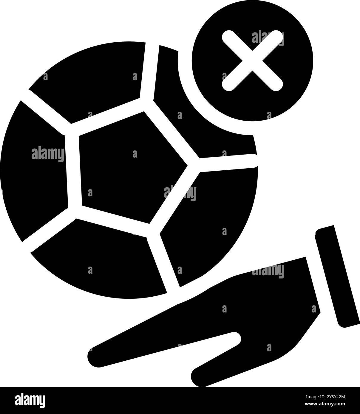 Icon Glyph Handballstrafe im Fußballspiel. Fußball, Sport, Strategie. Bearbeitbare Datei Stock Vektor