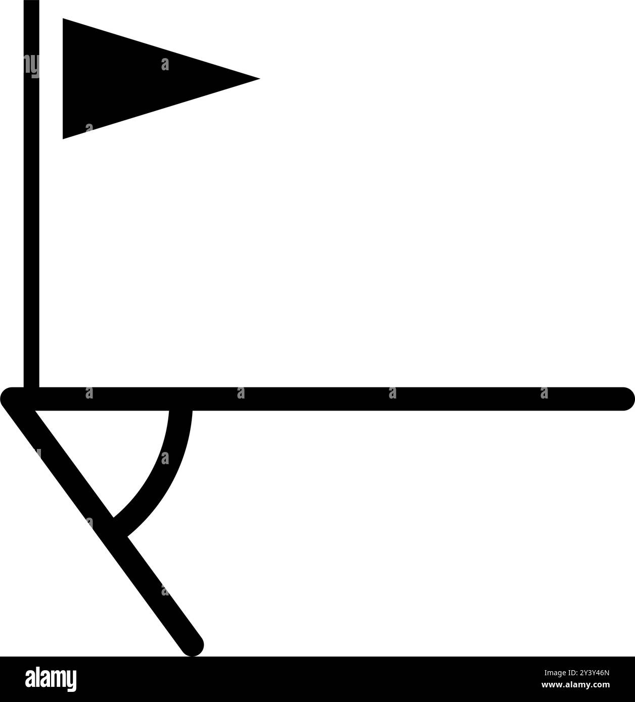 Symbol Glyph Eckfahne im Fußballfeld. Fußball, Sport, Strategie. Bearbeitbare Datei Stock Vektor