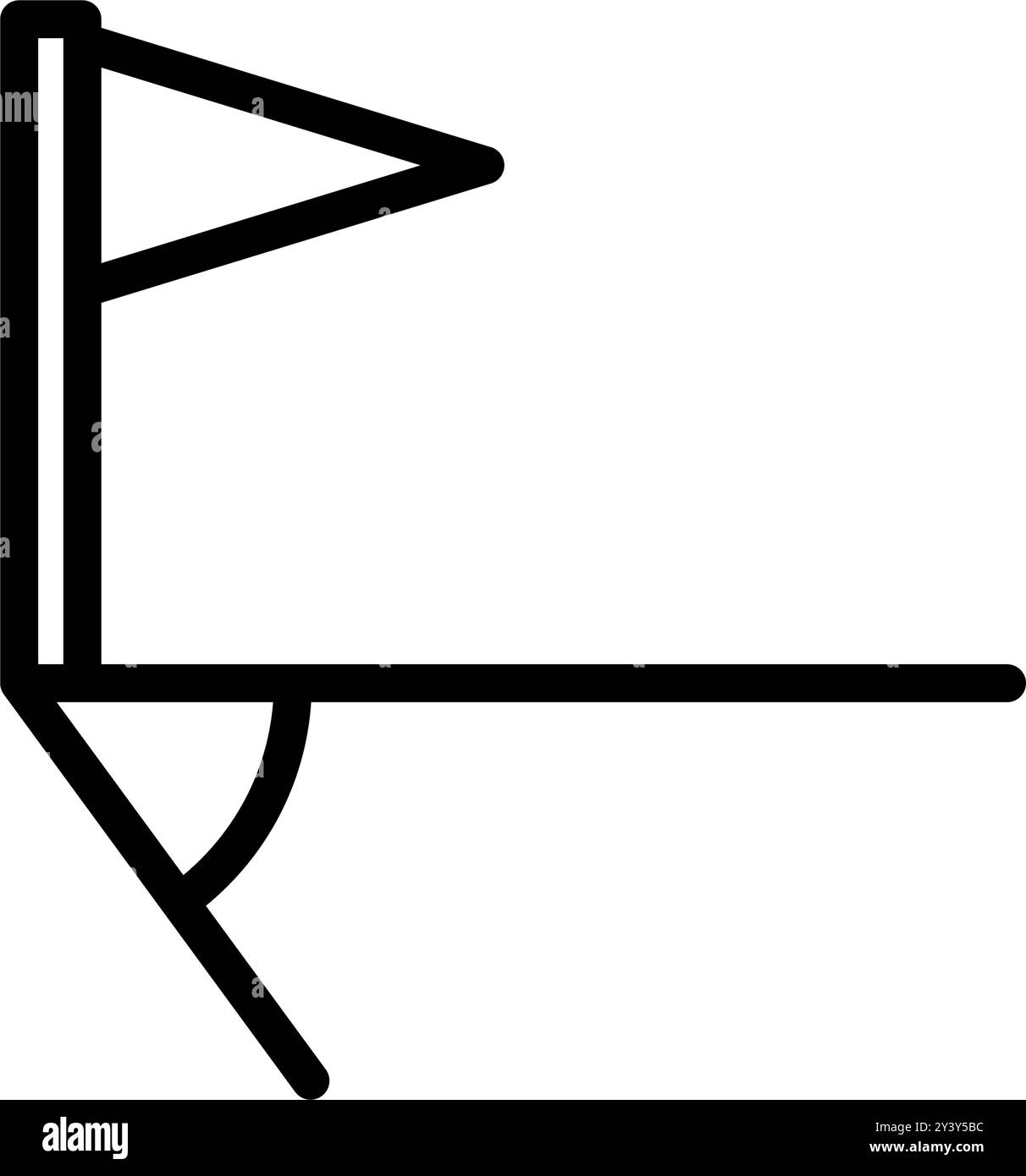 Icon Line Eckfahne im Fußballfeld. Fußball, Sport, Strategie. Bearbeitbare Datei Stock Vektor