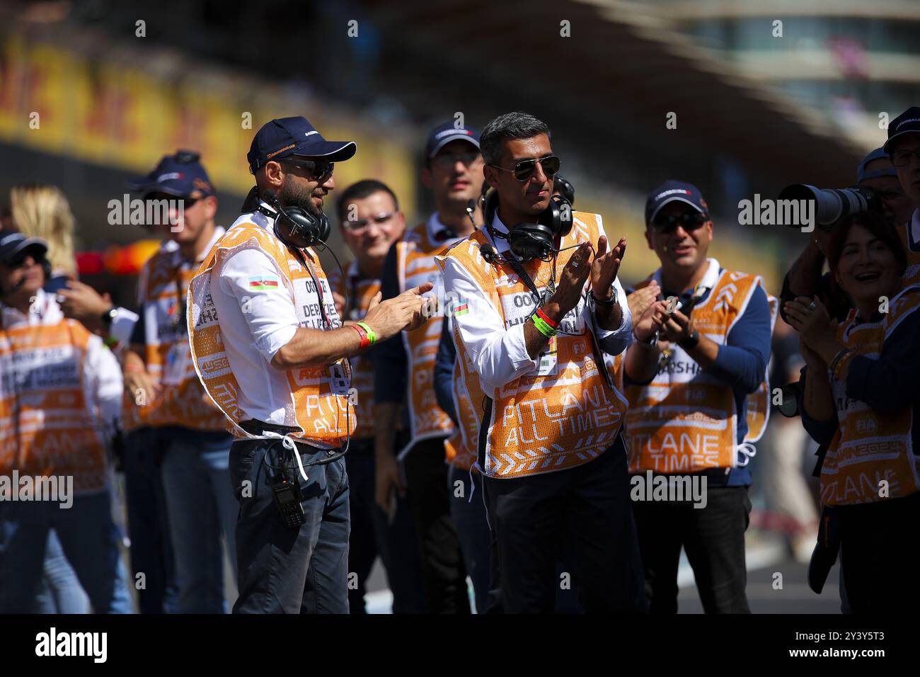 Marshals, FIA, während des Formel-1-Grand-Prix 2024 von Aserbaidschan, 17. Runde der Formel-1-Weltmeisterschaft 2024 vom 13. Bis 15. September 2024 auf dem Baku City Circuit in Baku, Aserbaidschan Stockfoto