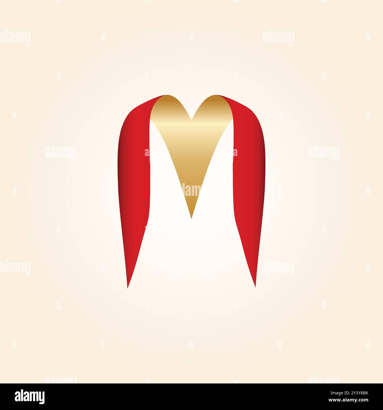 Kreatives Logo mit goldenem Buchstaben M Stock Vektor