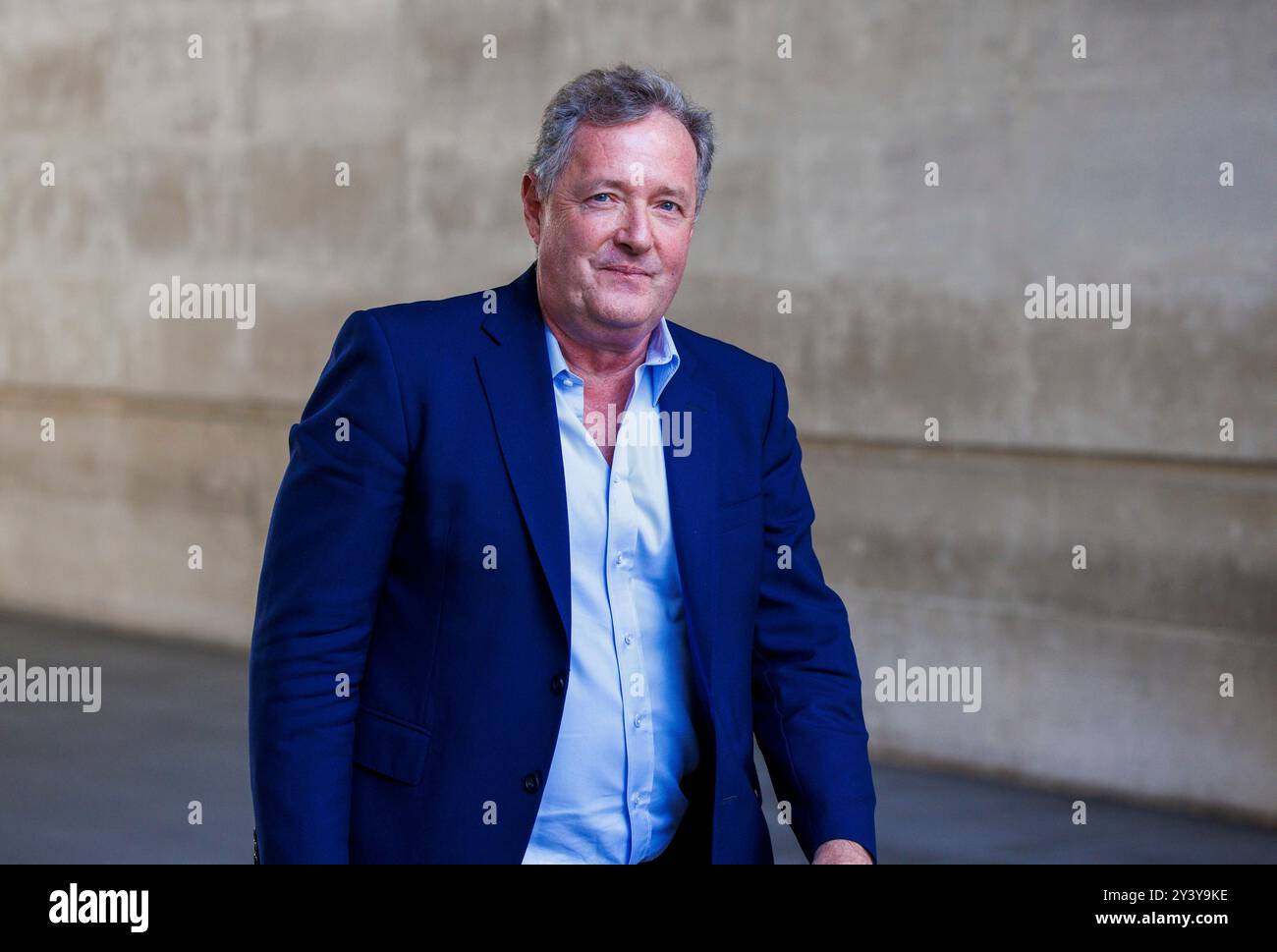 London, Großbritannien. September 2024. Piers Morgan, Fernsehmoderatorin, Journalistin, Schriftsteller und Medienpersönlichkeit in den BBC-Studios, nachdem er am Sonntag mit Laura Kuenssberg auftrat. Quelle: Karl Black/Alamy Live News Stockfoto