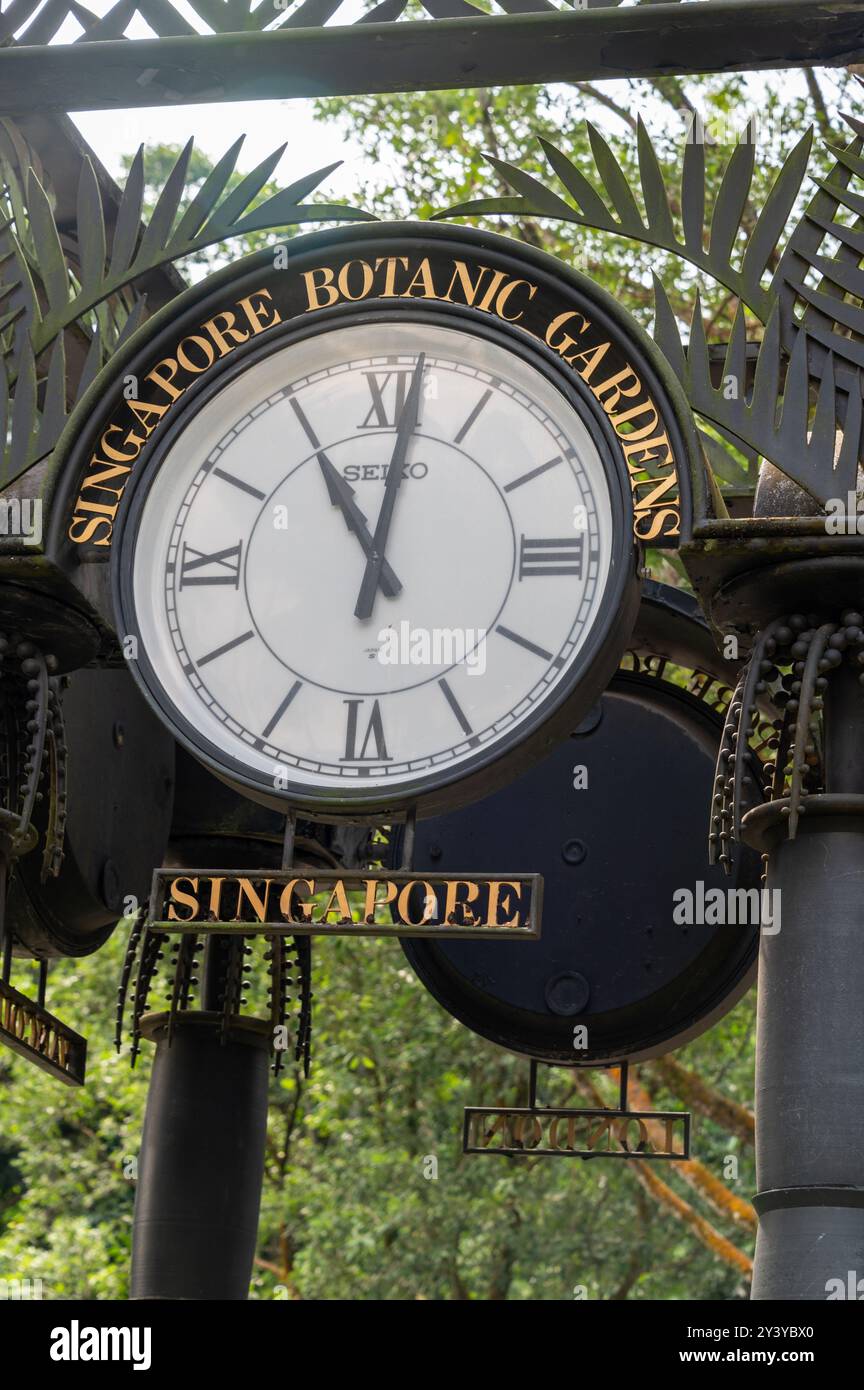 Singapore Botanic Gardens Clock Tower, Orchid Plaza Singapur, Singapur Besucher, Singapore Orchid Centre, Botanischer Garten, Botanischer Garten, Botanischer Garten Stockfoto