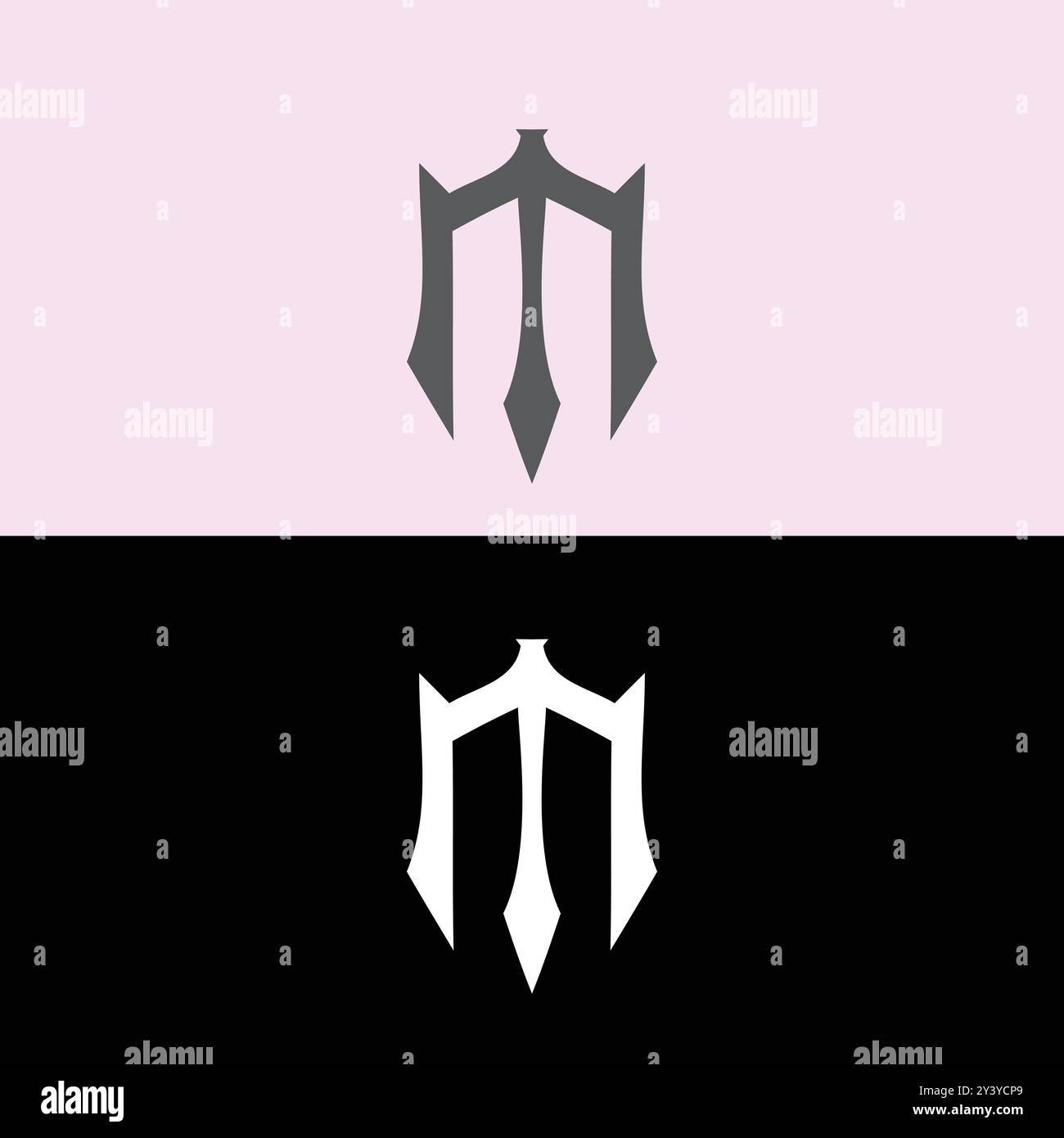 Abstrakte erste M-Linie Art-Symbol Vektor-Stock-Illustration Stock Vektor