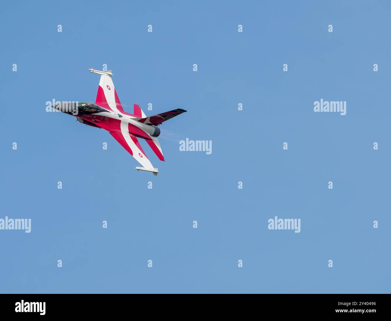 Radom, Luftanschluss. Mazowieckie. Polen. 08/29/2023. F-16:00 UHR. Die Royal Danish Air Force bei einer Flugshow „Air Show Radom 2023“. Stockfoto