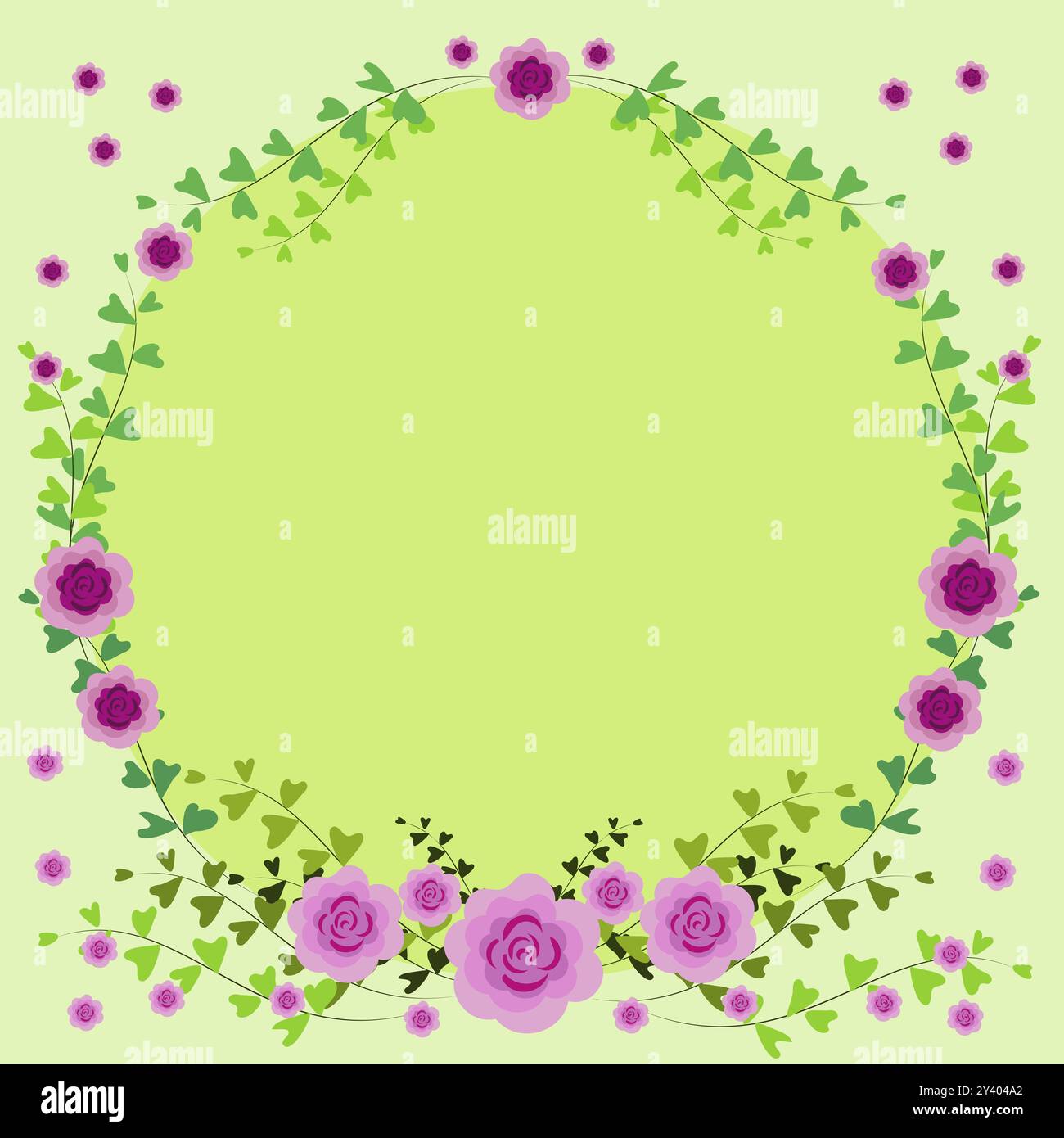 Der Rahmen Ist Mit Farbenfrohen Blumen Und Laub Harmonisch Angeordnet Stockfoto