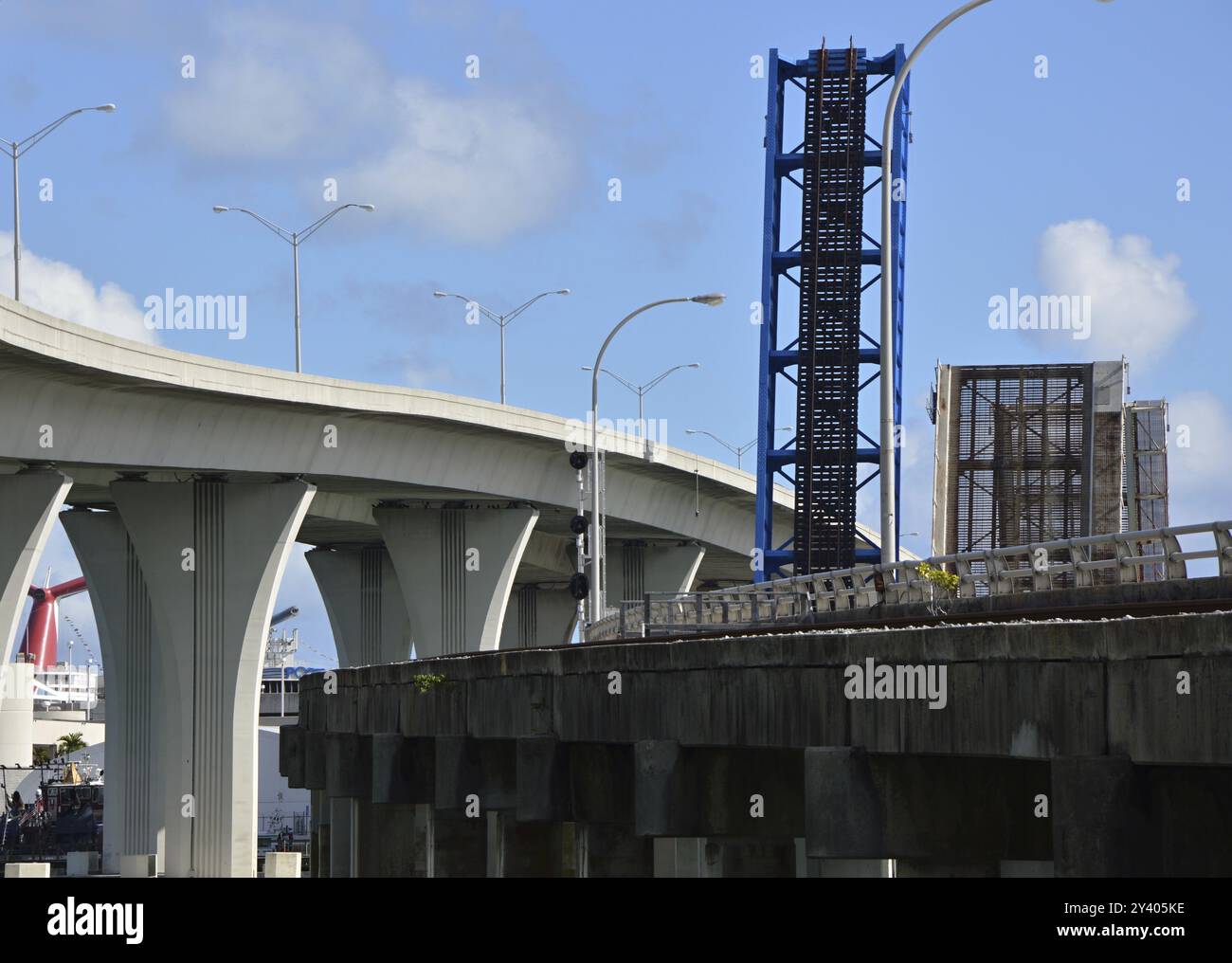 Brücke im Zentrum von Miami, Florida, USA, Nordamerika Stockfoto