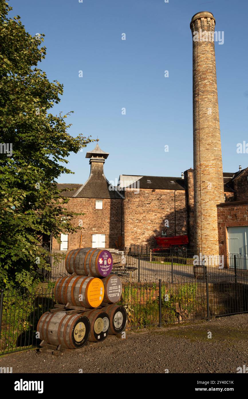 Annandale Distillery bei Annan an der Solway-Küste, gegründet 1836, Reborn 2014. Annandale war eine der ältesten Brennereien Schottlands. Stockfoto