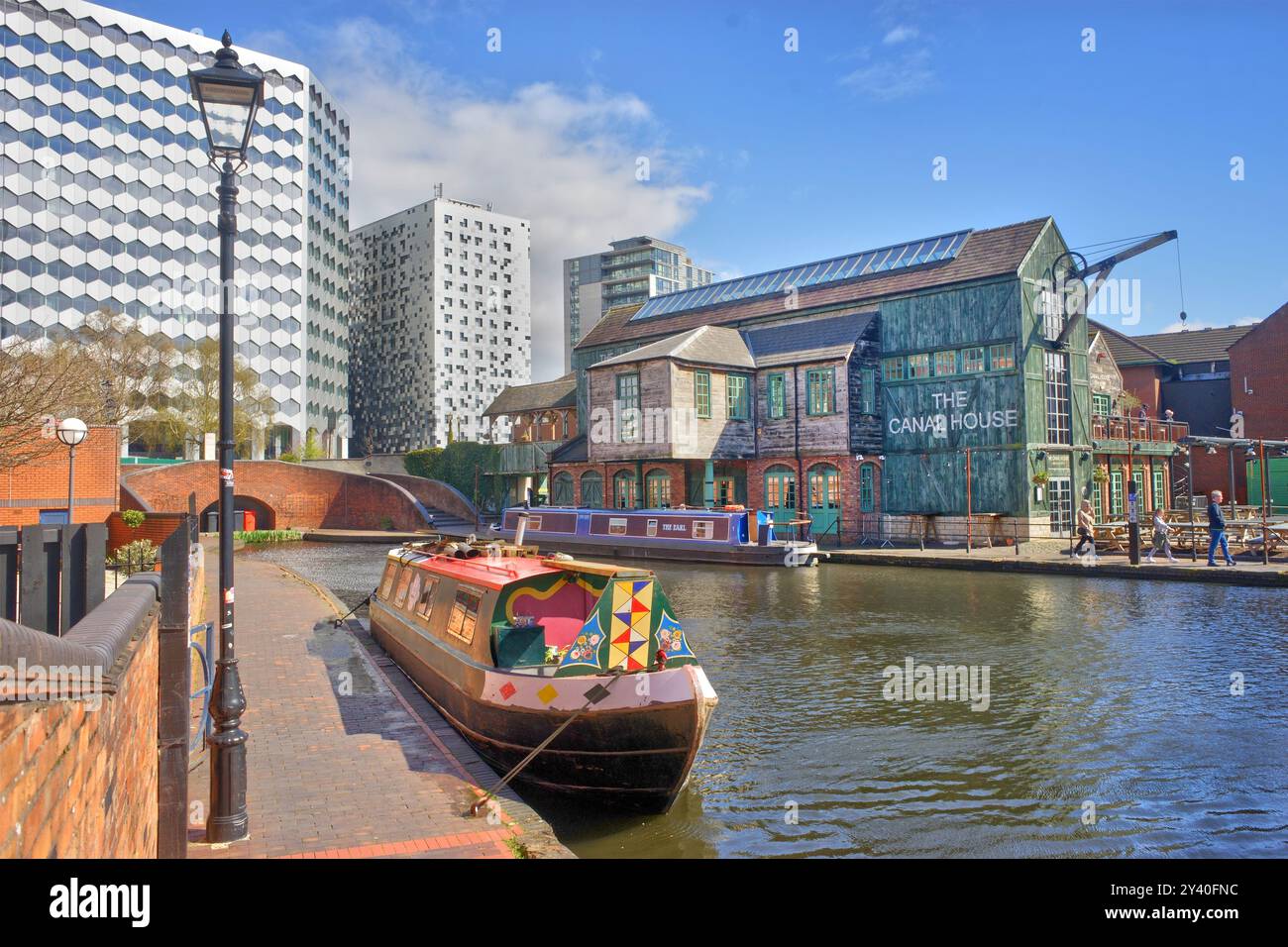 Die Wharf am Birmingham Canal Old Line Stockfoto