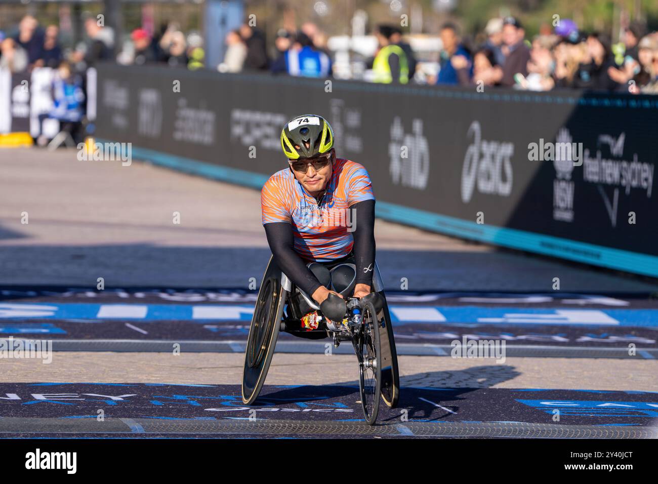 Sydney, Australien. September 2024. Sho WATANABE aus Japan belegt den zweiten Platz beim TCS Rollstuhl Sydney Marathon 2024, der von ASICS am 15. September 2024 in Sydney, Australien, präsentiert wurde. Credit: IOIO IMAGES/Alamy Live News Stockfoto