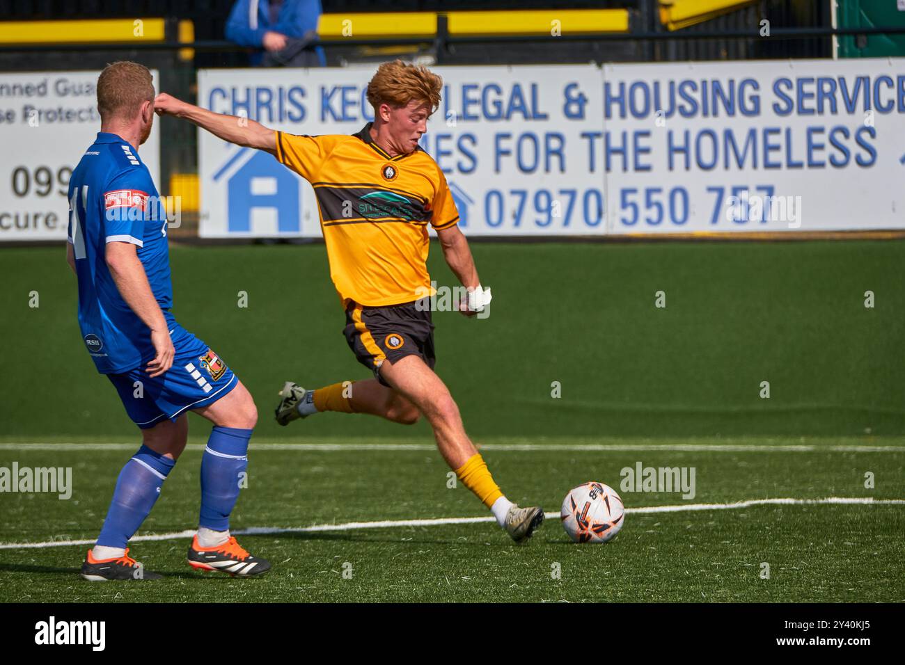 Rushall Olympic gegen Sheffield FC FA Cup (zweite Qualifikationskrawatte) Stockfoto