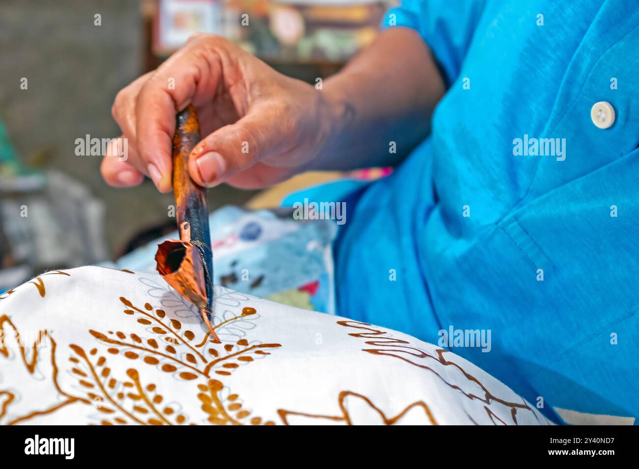 Handgemachte Batik, Yogyakarta, Java, Indonesien Stockfoto