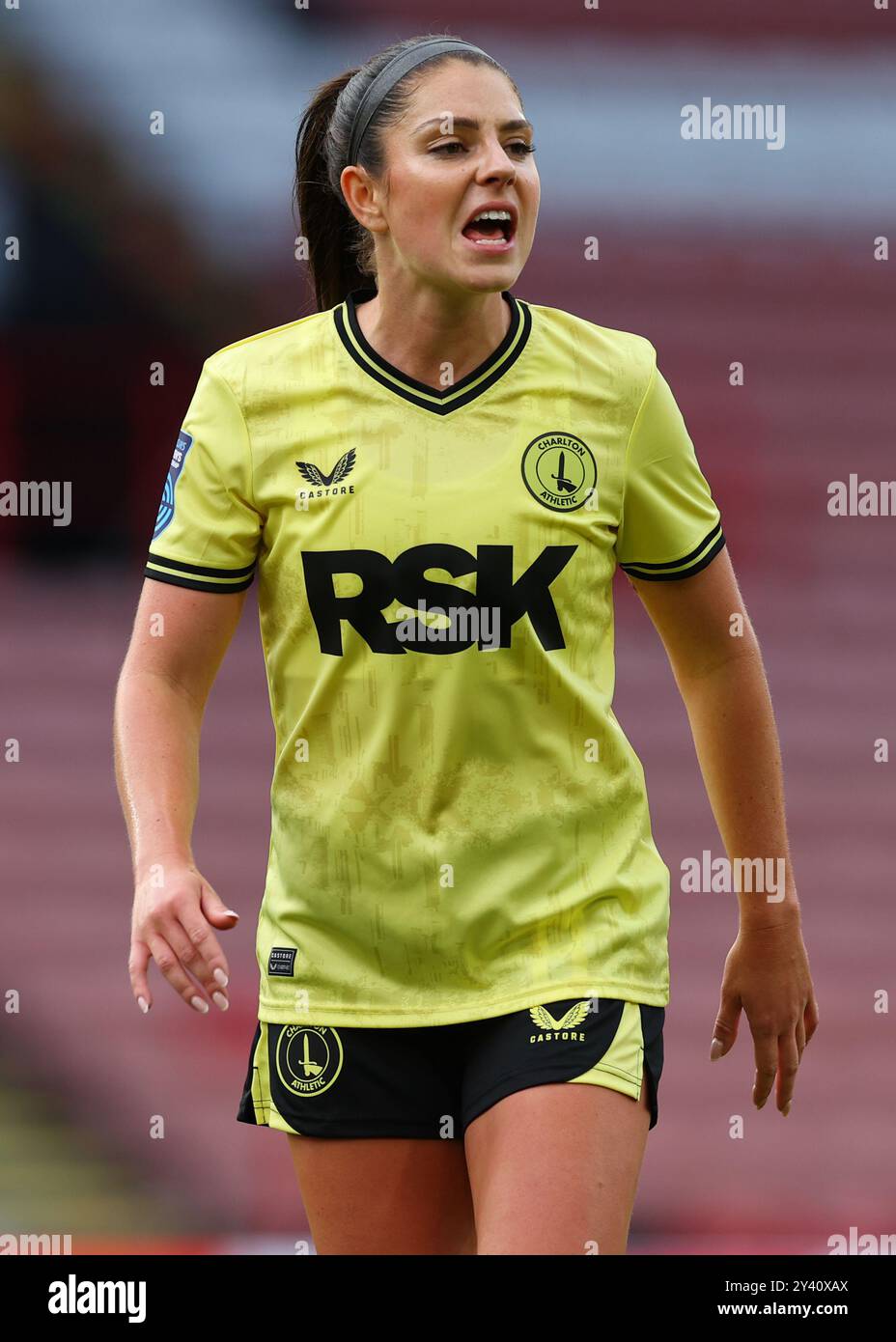 Sheffield, Großbritannien. September 2024. Carla Humphrey von Charlton während des FA Women's Championship Matches in der Bramall Lane, Sheffield. Der Bildnachweis sollte lauten: Simon Bellis/Sportimage Credit: Sportimage Ltd/Alamy Live News Stockfoto